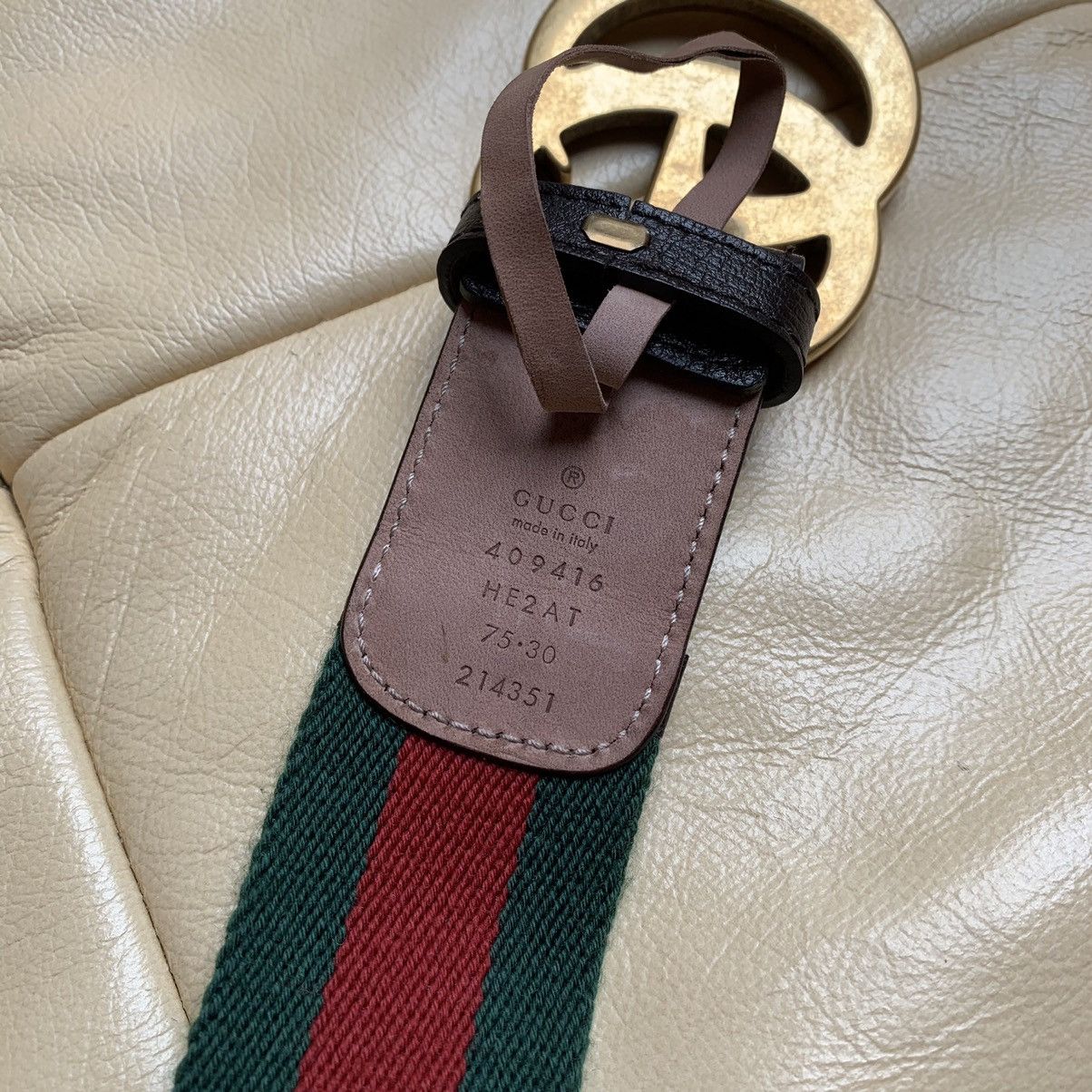 Gucci GG Marmont Leather Web Belt 409416 HE2AT Grailed