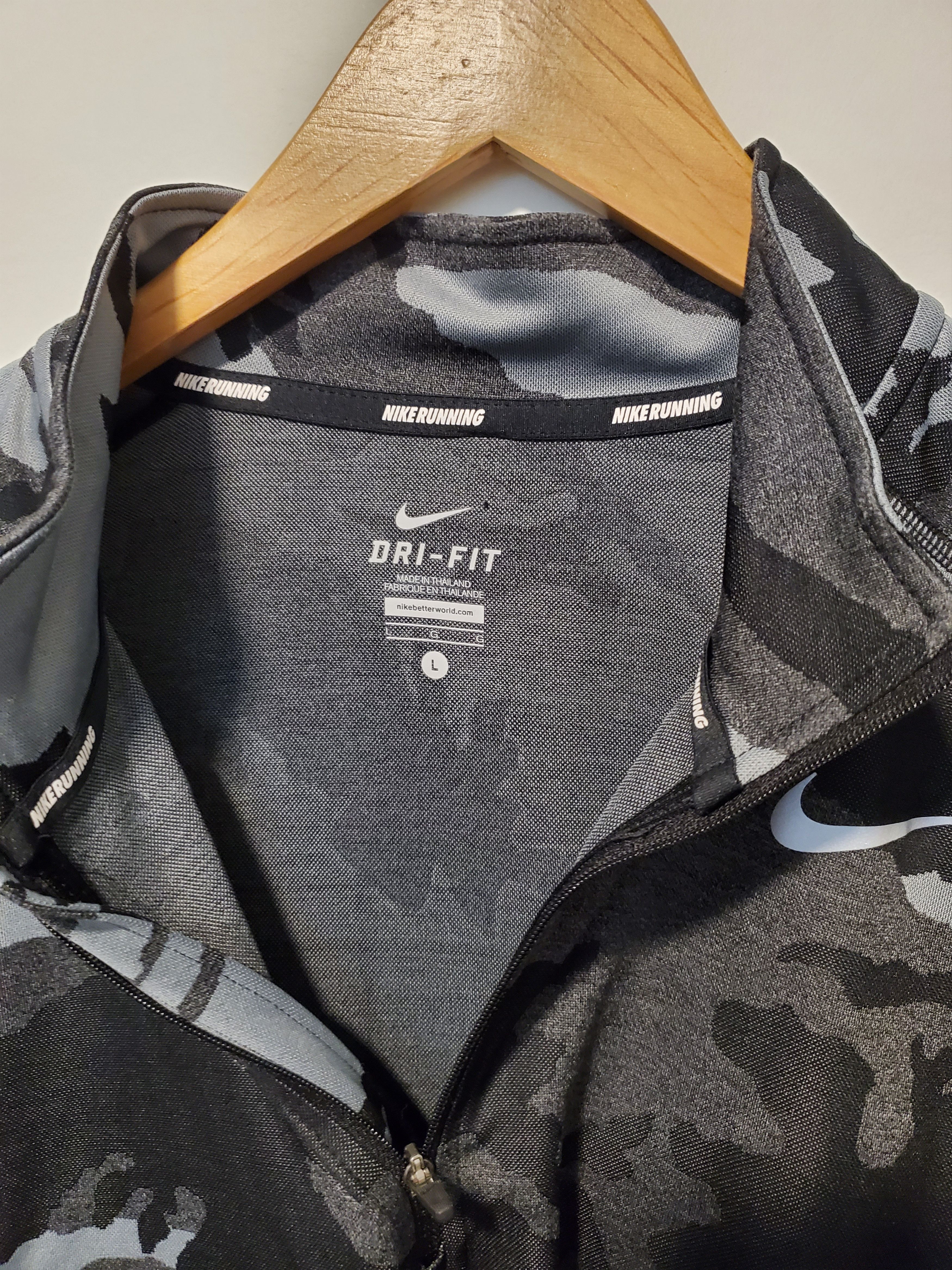 Nike camo dri-fit running 1/4 zip shirt
