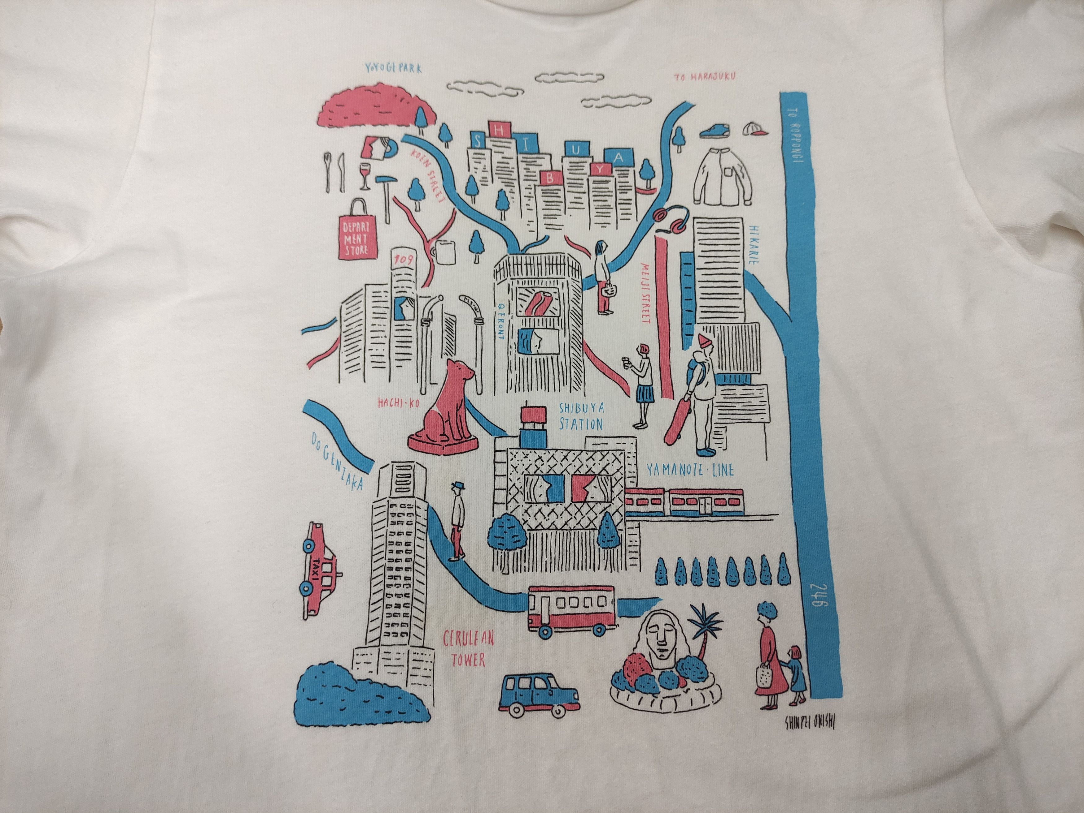 Shinpei Onishi Shibuya Map Painting x GU T-shirt (A150)