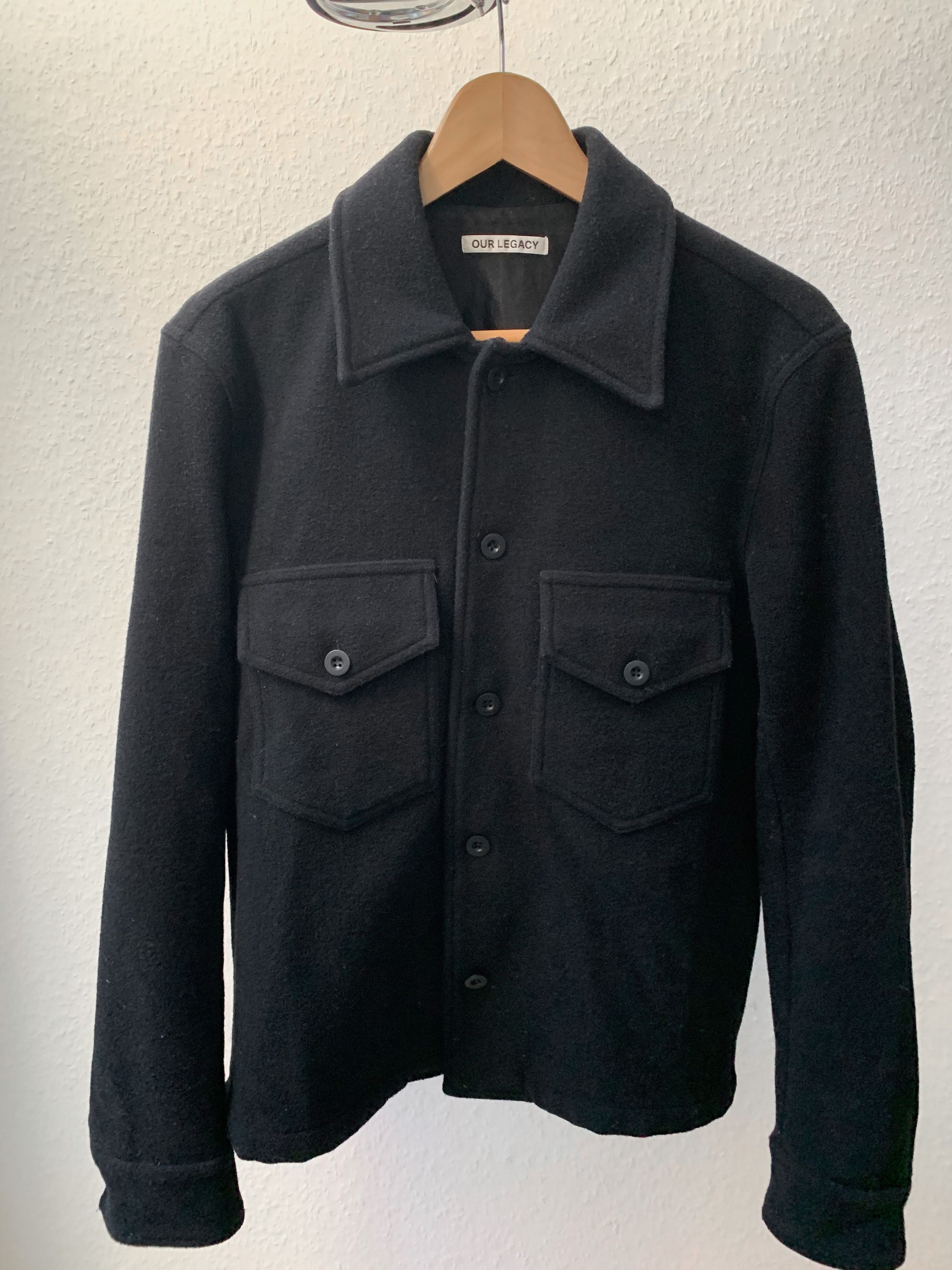 トップス our legacy loan jacket black melton Our Legacy Black Melton Loan Jacket Our Legacy
