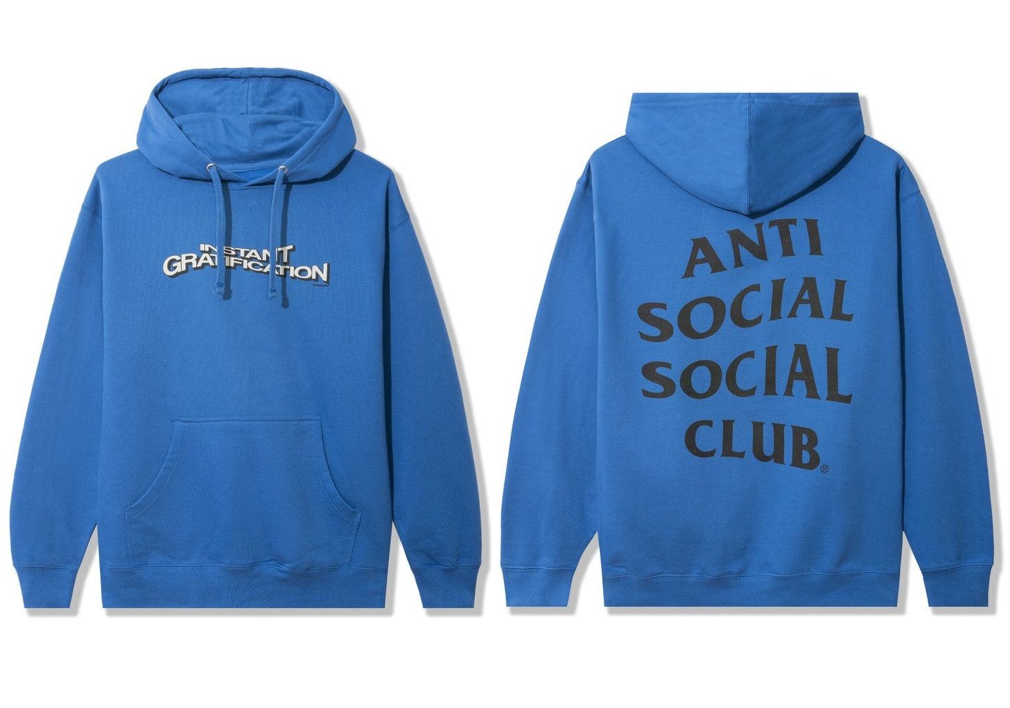 Anti Social Social Club DS SS21 White ASSC Instant Gratification IG Blue Hoodie FOG Grailed