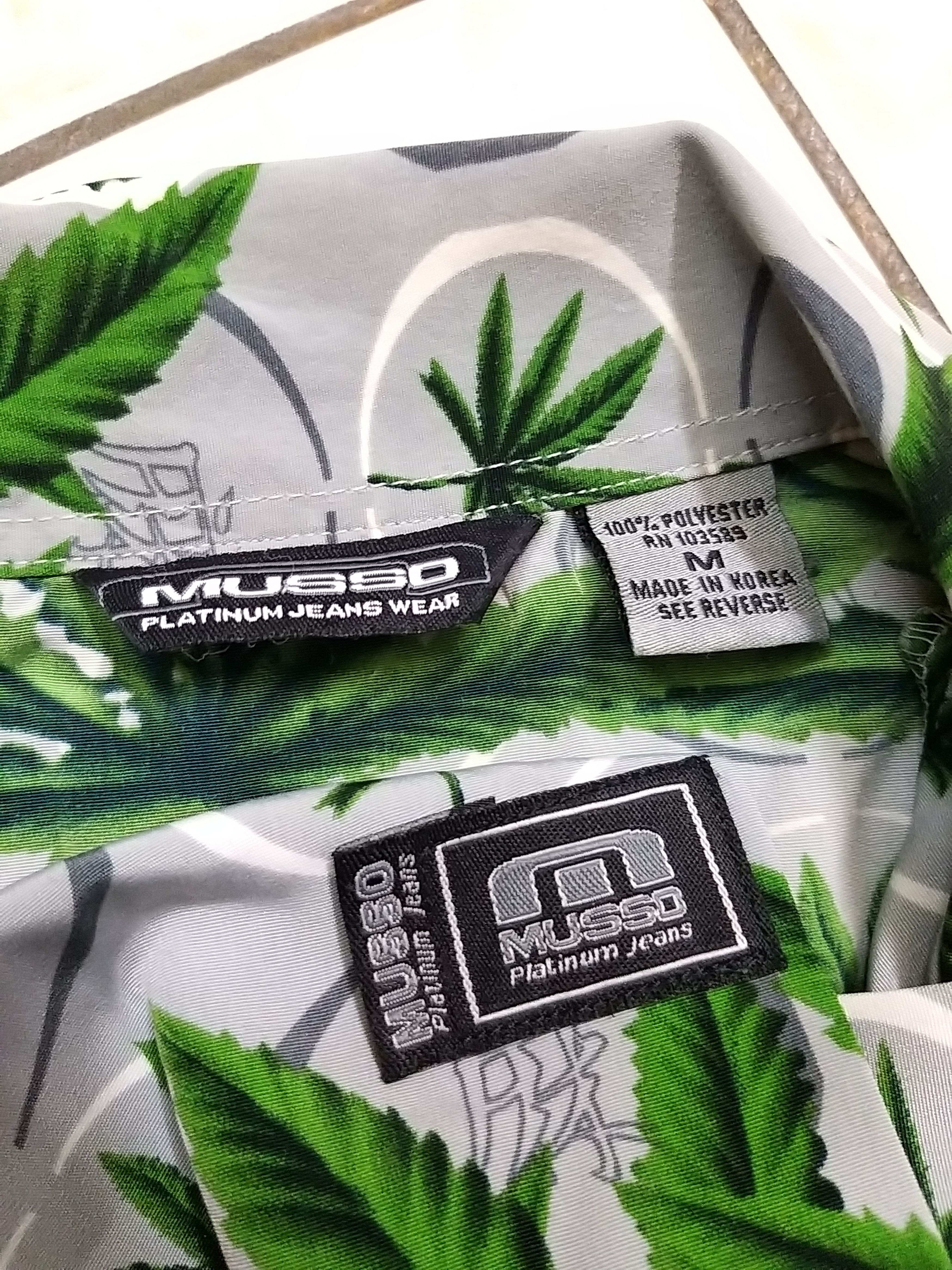 Japanese Brand MUSSO FULL PRINT HEMP GRAPHIC BUTTON UP HAWAII SHIRT Size US L / EU 52-54 / 3 - 13 Thumbnail
