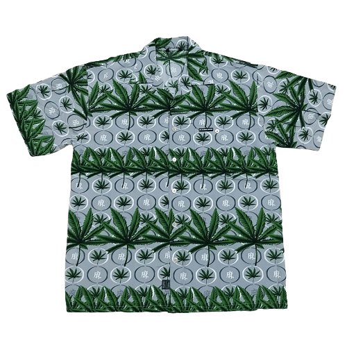 NICE💥MUSSO FULL PRINT HEMP GRAPHIC BUTTON UP HAWAII SHIRT