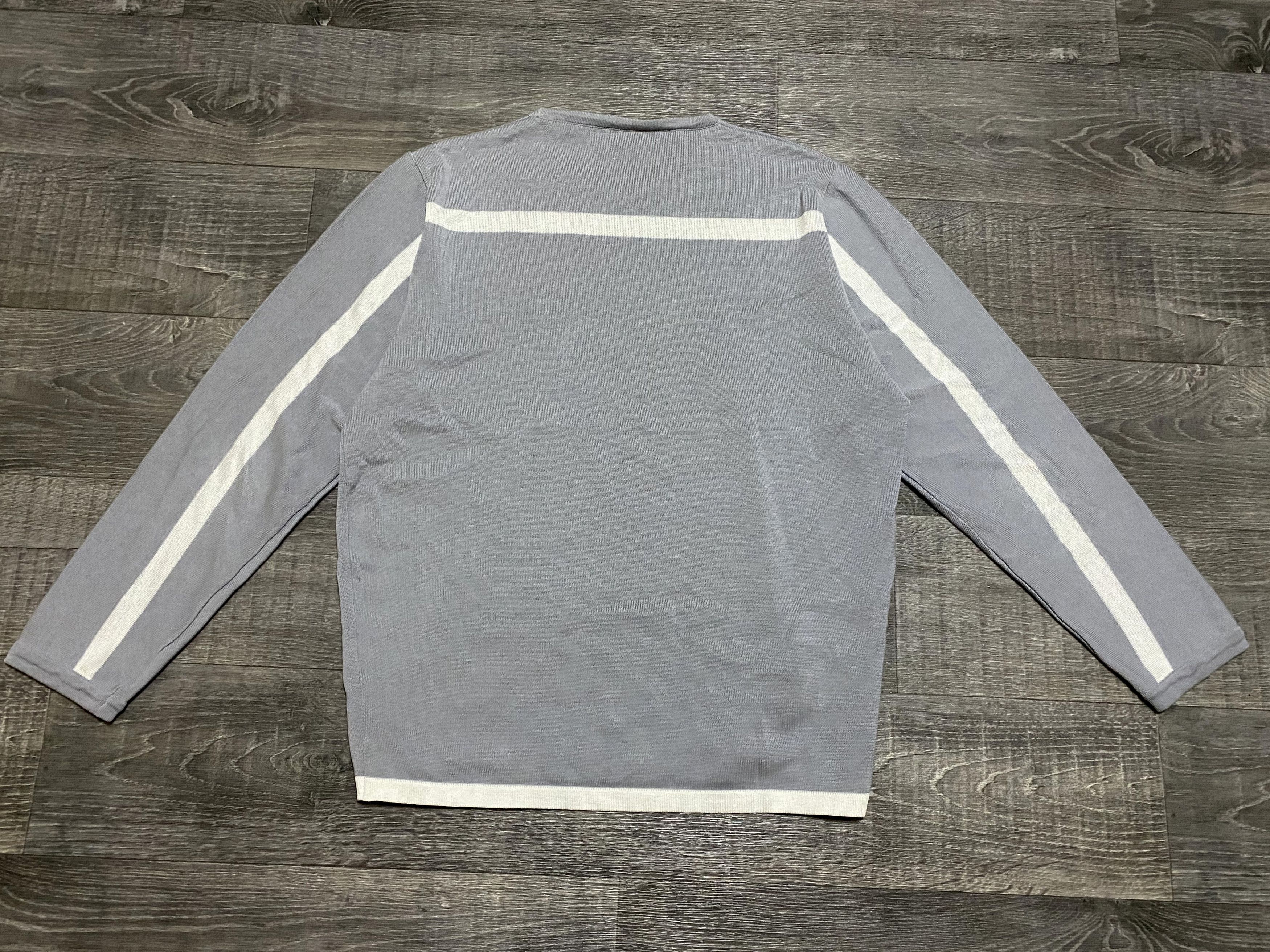 Kenzo Kenzo Homme Grey Striped Cotton Crewneck Casual Sweater Size US L / EU 52-54 / 3 - 2 Thumbnail