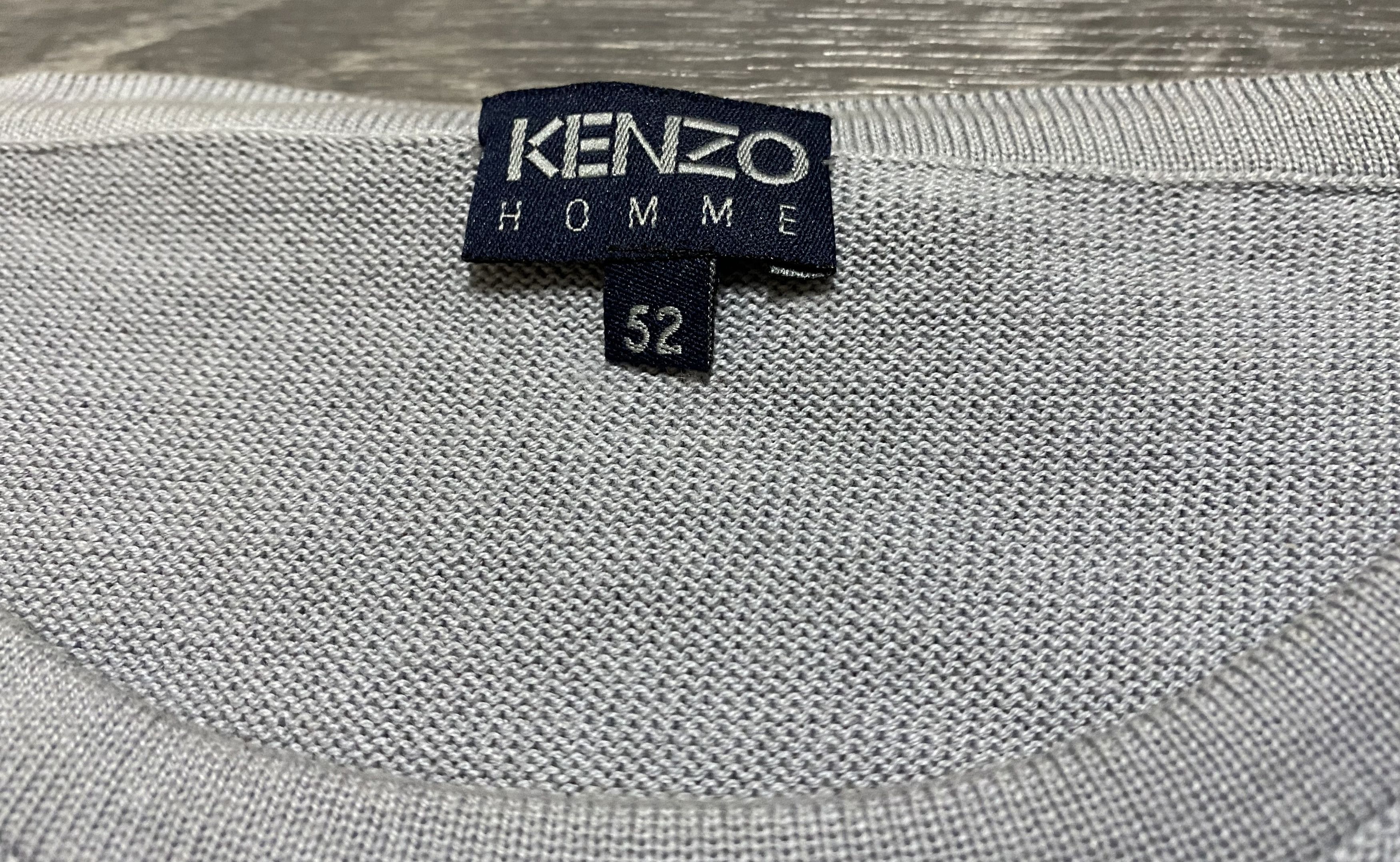 Kenzo Kenzo Homme Grey Striped Cotton Crewneck Casual Sweater Size US L / EU 52-54 / 3 - 4 Thumbnail