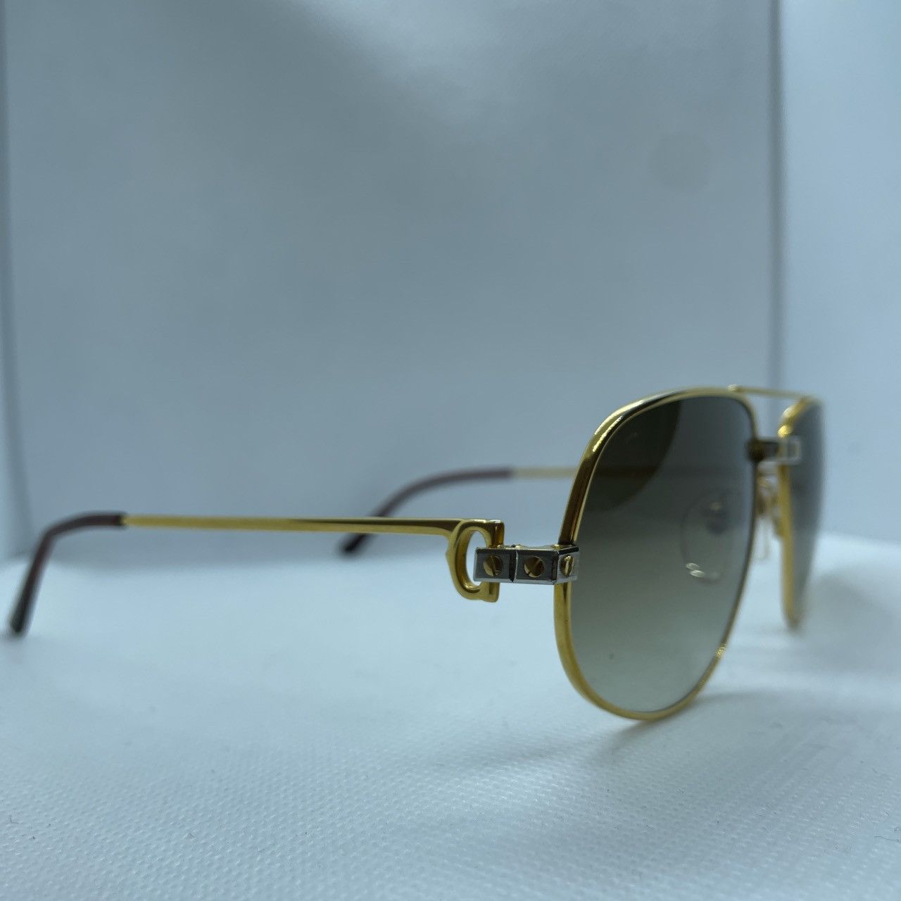 Cartier Santos 24K vintage gold plated sunglasses Cartier Santos glasses gold plated N514158 | Gray & Sons  main image 2