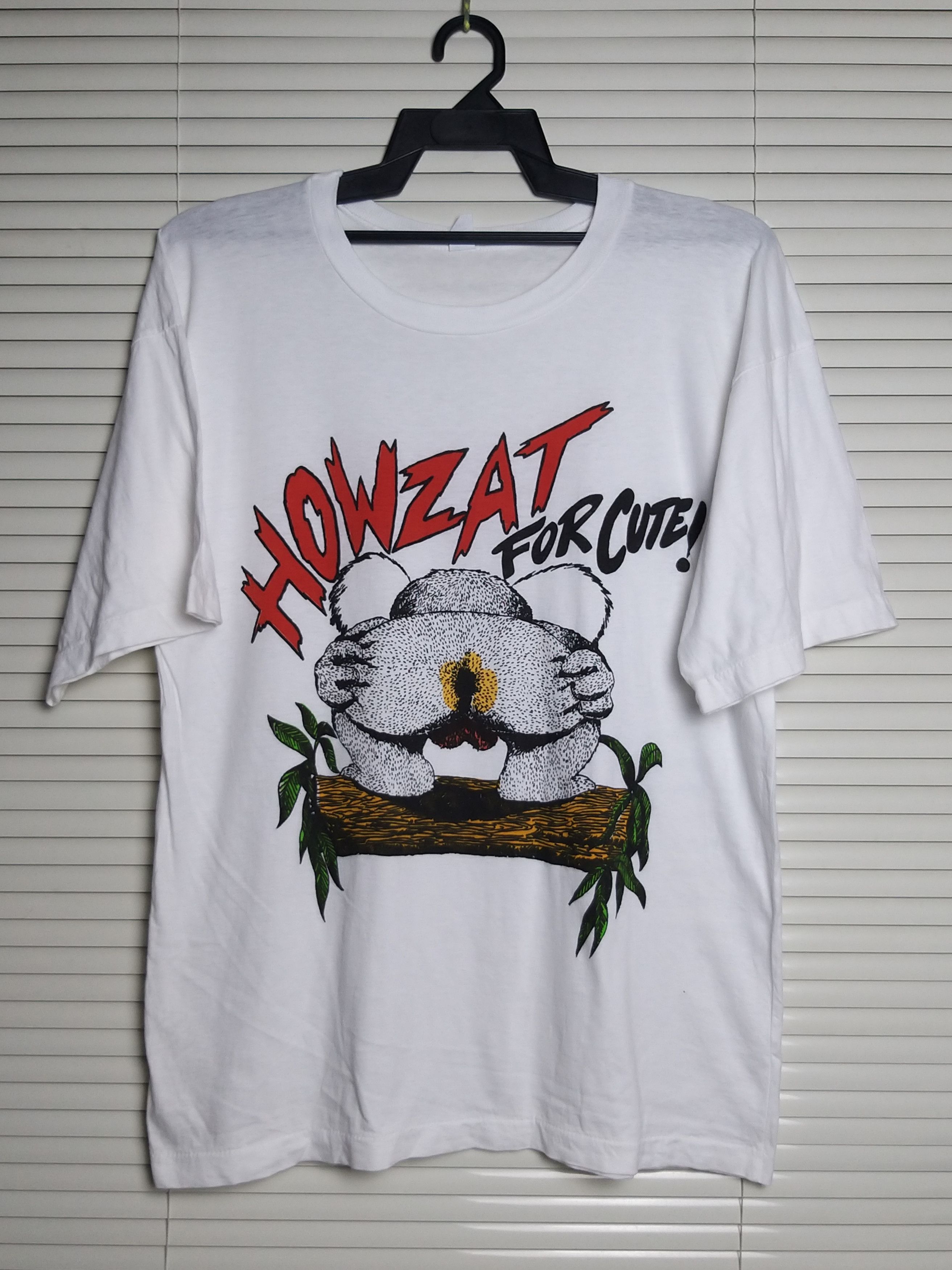 Vintage SICK 90s VINTAGE FUNNY KOALA "HOWZAT FOR CUTE"T SHIRT Size US L / EU 52-54 / 3 - 3 Thumbnail
