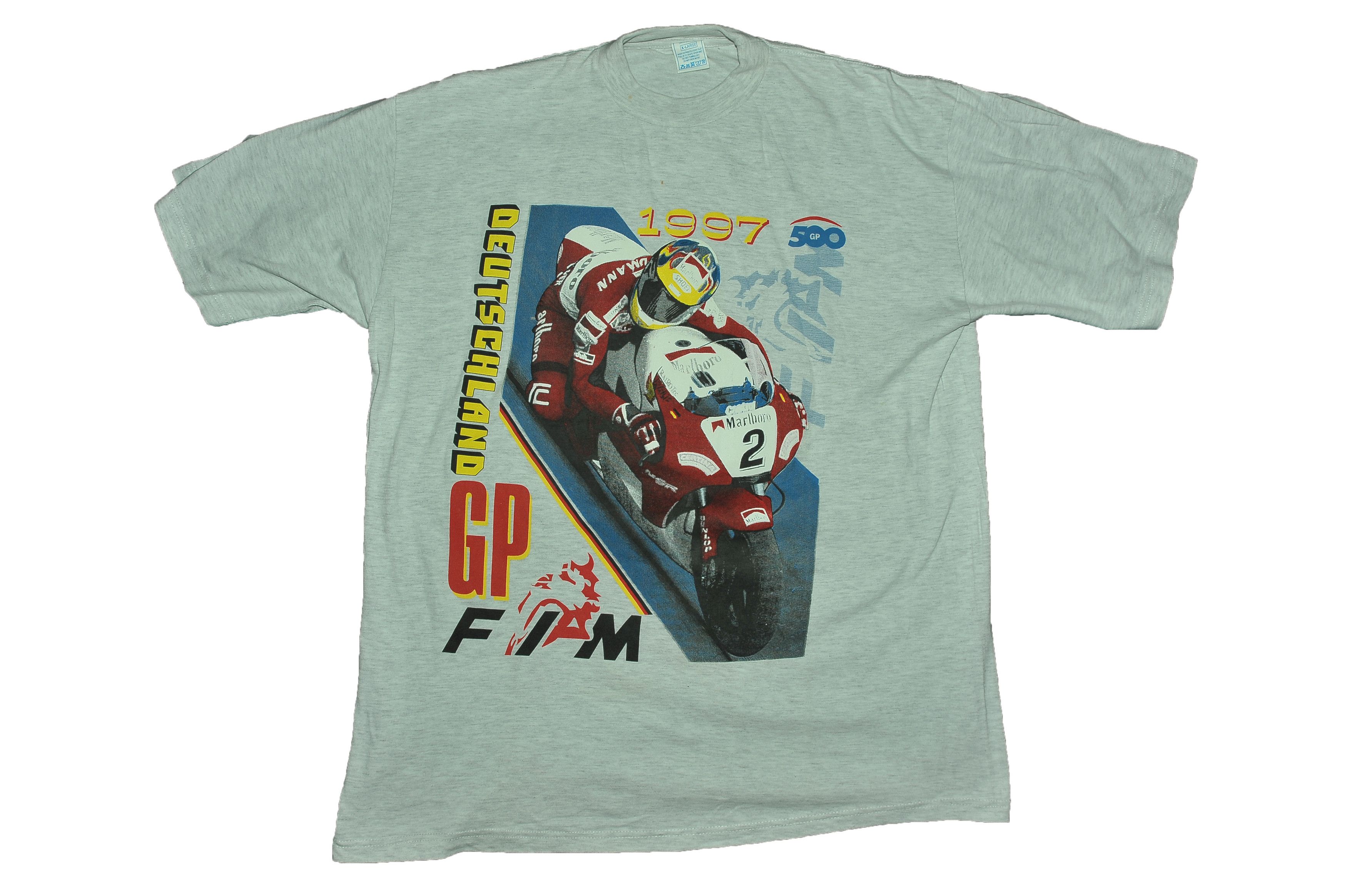 Vintage Vintage 1997 FIM Deutchland Grand prix Moto T-shirt Size US XL / EU 56 / 4 - 1 Thumbnail