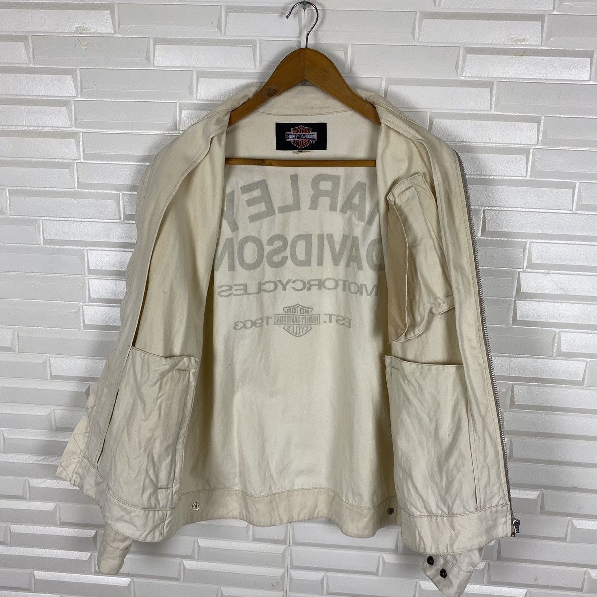 Harley Davidson × Vintage HARLEY DAVIDSON MOTORCYCLE BIKER COTTON JACKET Size US M / EU 48-50 / 2 - 10 Thumbnail