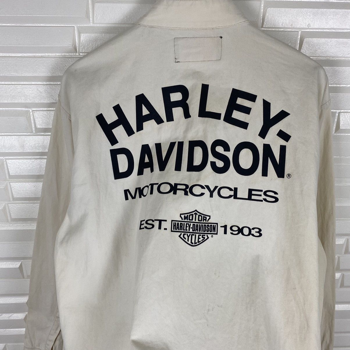 Harley Davidson × Vintage HARLEY DAVIDSON MOTORCYCLE BIKER COTTON JACKET Size US M / EU 48-50 / 2 - 7 Thumbnail