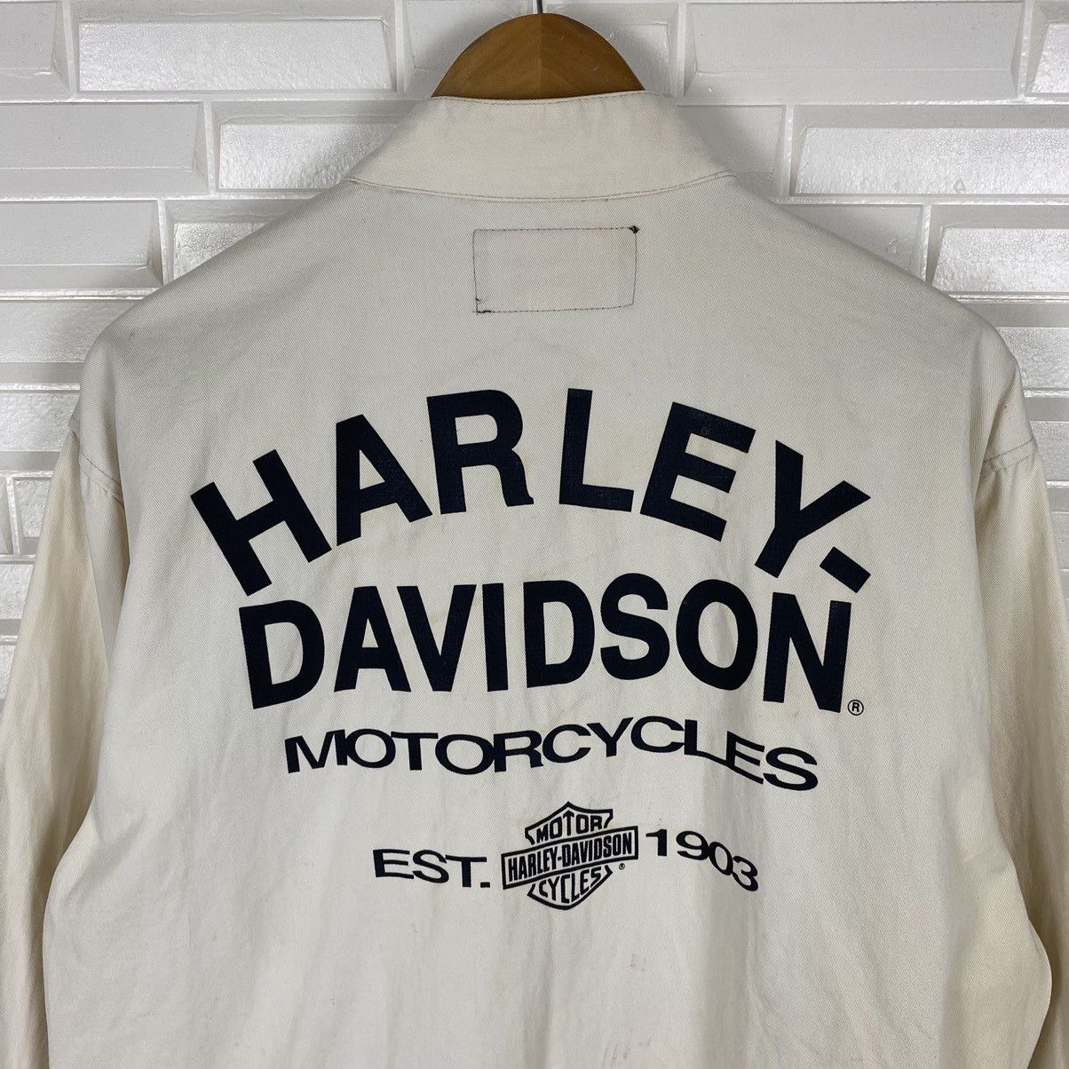 Harley Davidson × Vintage HARLEY DAVIDSON MOTORCYCLE BIKER COTTON JACKET Size US M / EU 48-50 / 2 - 5 Thumbnail
