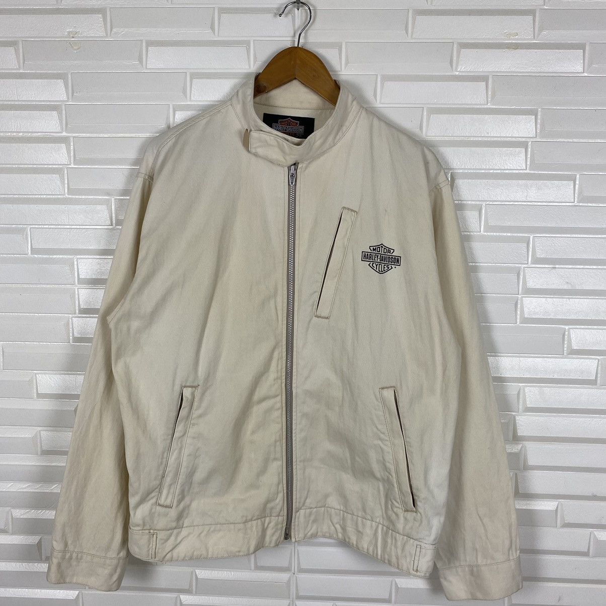 Harley Davidson × Vintage HARLEY DAVIDSON MOTORCYCLE BIKER COTTON JACKET Size US M / EU 48-50 / 2 - 2 Thumbnail