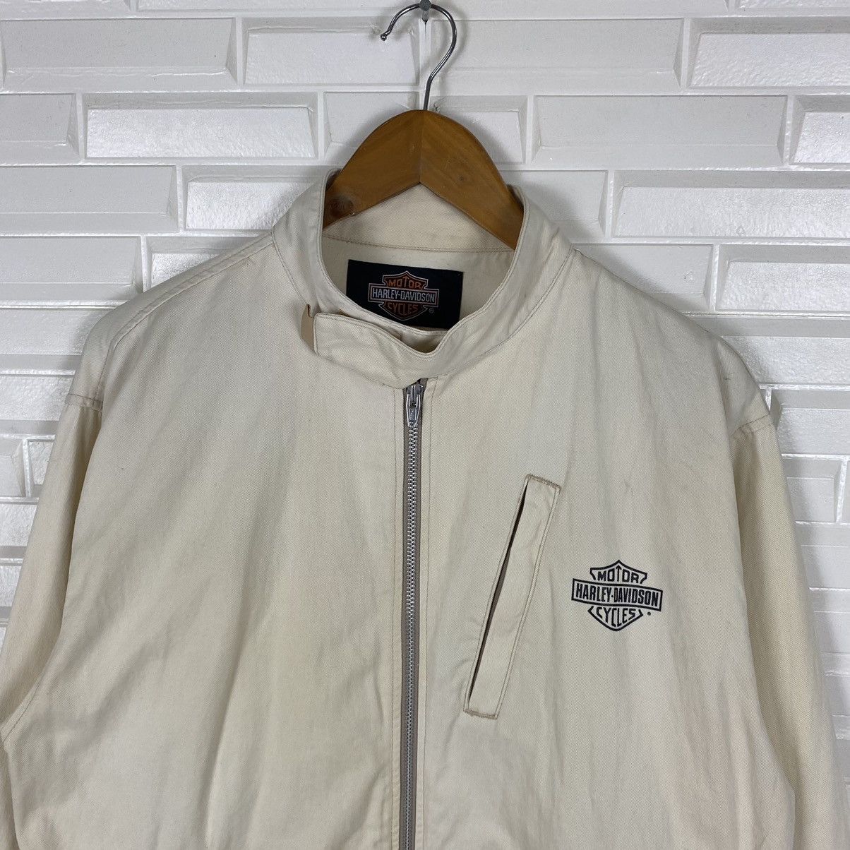 Harley Davidson × Vintage HARLEY DAVIDSON MOTORCYCLE BIKER COTTON JACKET Size US M / EU 48-50 / 2 - 4 Thumbnail