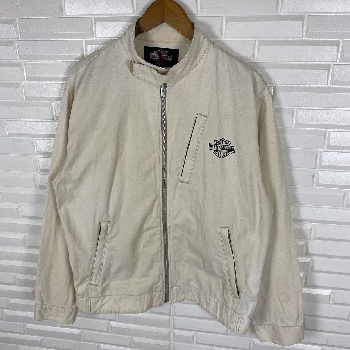 Harley Davidson × Vintage HARLEY DAVIDSON MOTORCYCLE BIKER COTTON JACKET Size US M / EU 48-50 / 2 - 3 Thumbnail