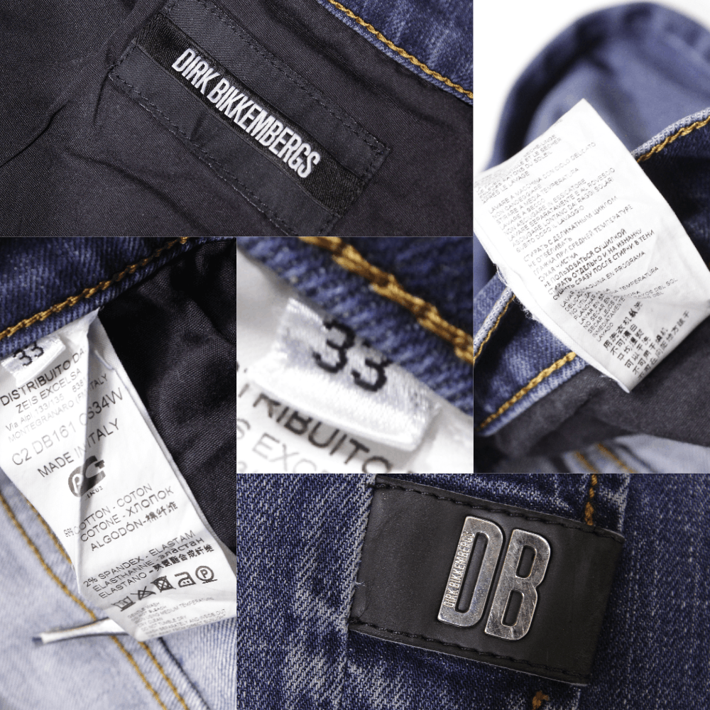 Dirk Bikkembergs Logo Slim Fit Jeans Size US 33 - 6 Thumbnail