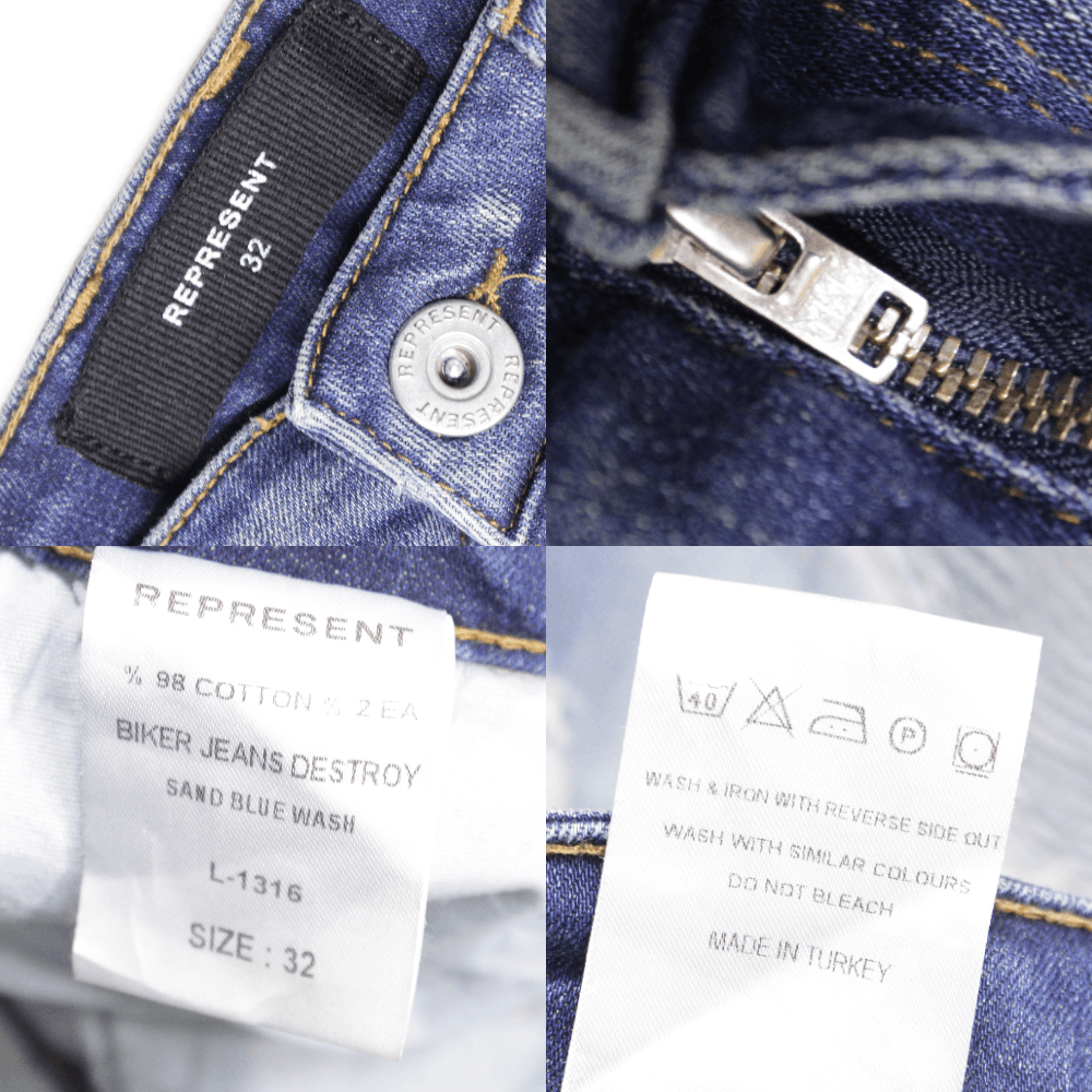 Represent Clo. Biker Sand DestroyJeans Size US 32 / EU 48 - 7 Thumbnail