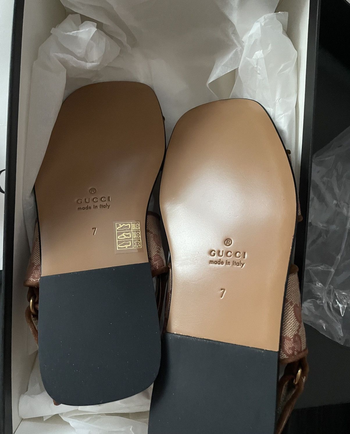 Gucci Brand New Rare GG Logo Leather Sandal Shoes Limited Edition Size US 7.5 / EU 40-41 - 9 Thumbnail