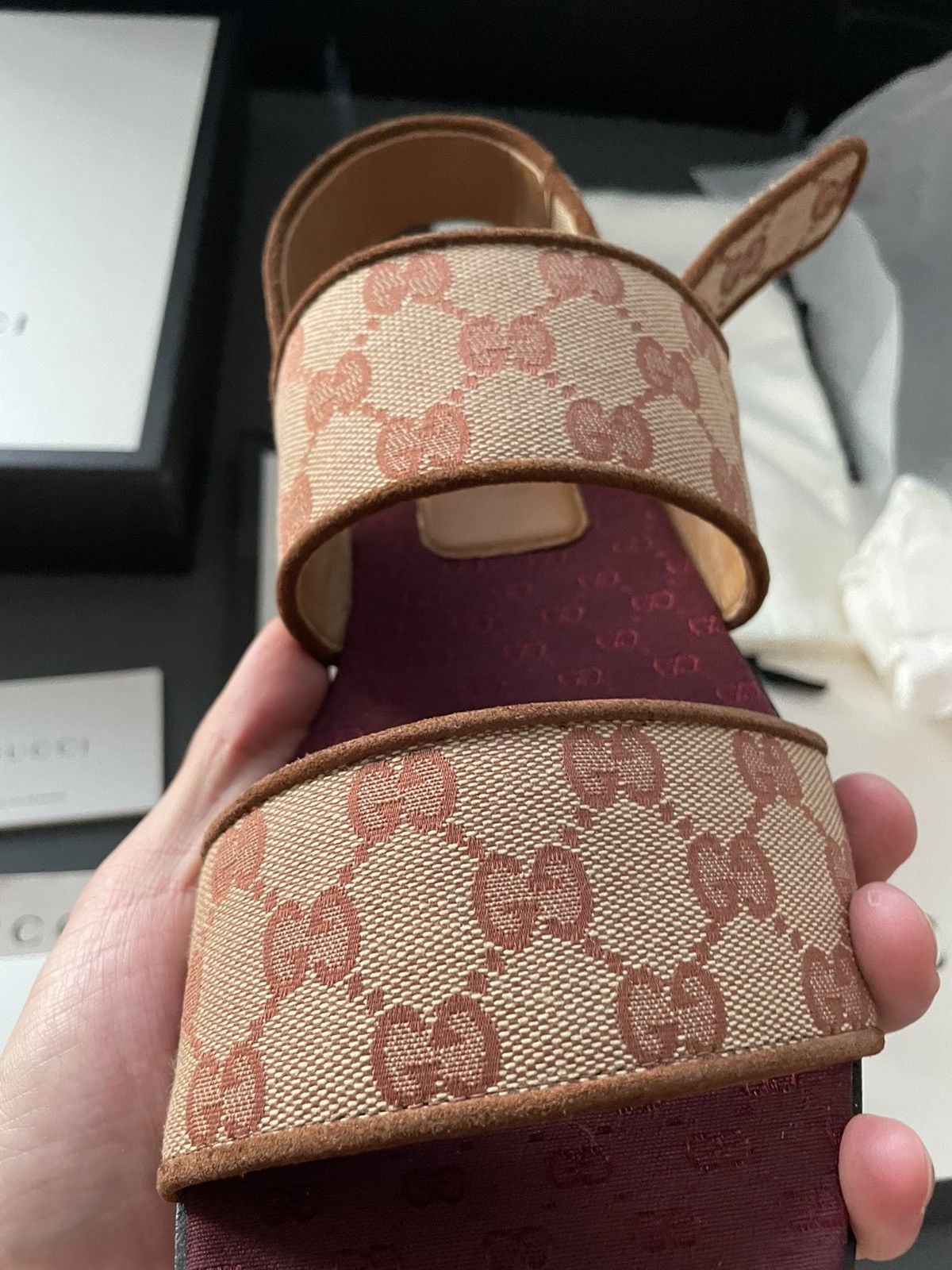 Gucci Brand New Rare GG Logo Leather Sandal Shoes Limited Edition Size US 7.5 / EU 40-41 - 1 Thumbnail