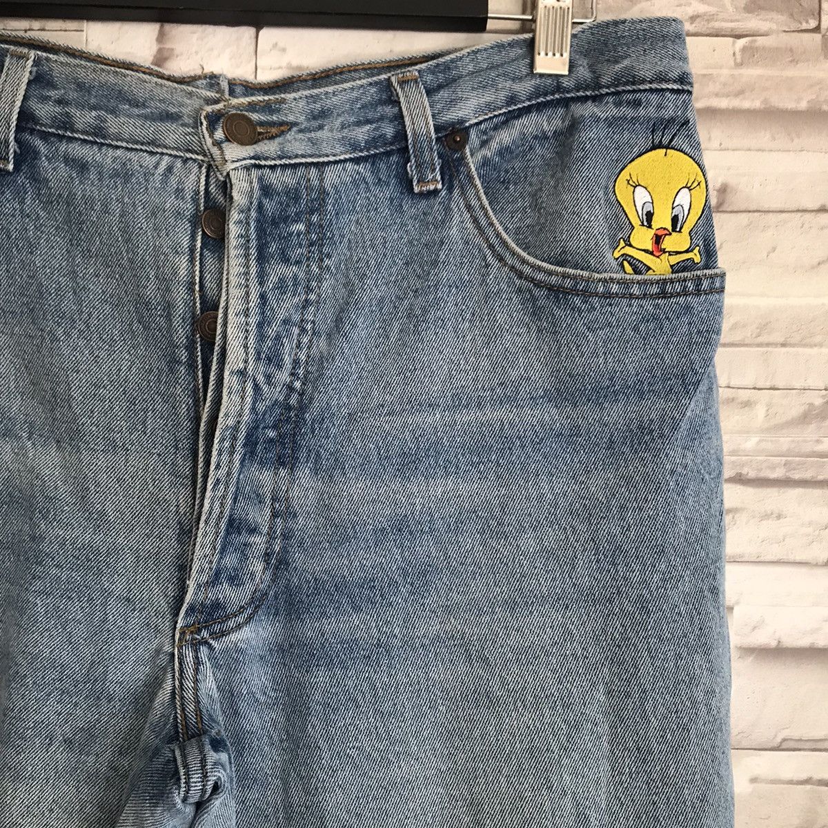 Warner Bros Vintage Looney Tunes Denim Baggy Jeans Size US 36 / EU 52 - 5 Thumbnail