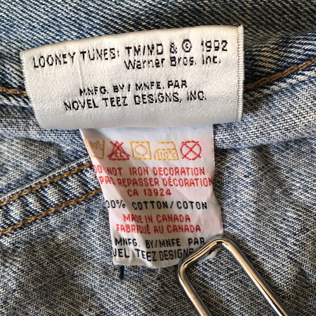 Warner Bros Vintage Looney Tunes Denim Baggy Jeans Size US 36 / EU 52 - 20 Thumbnail