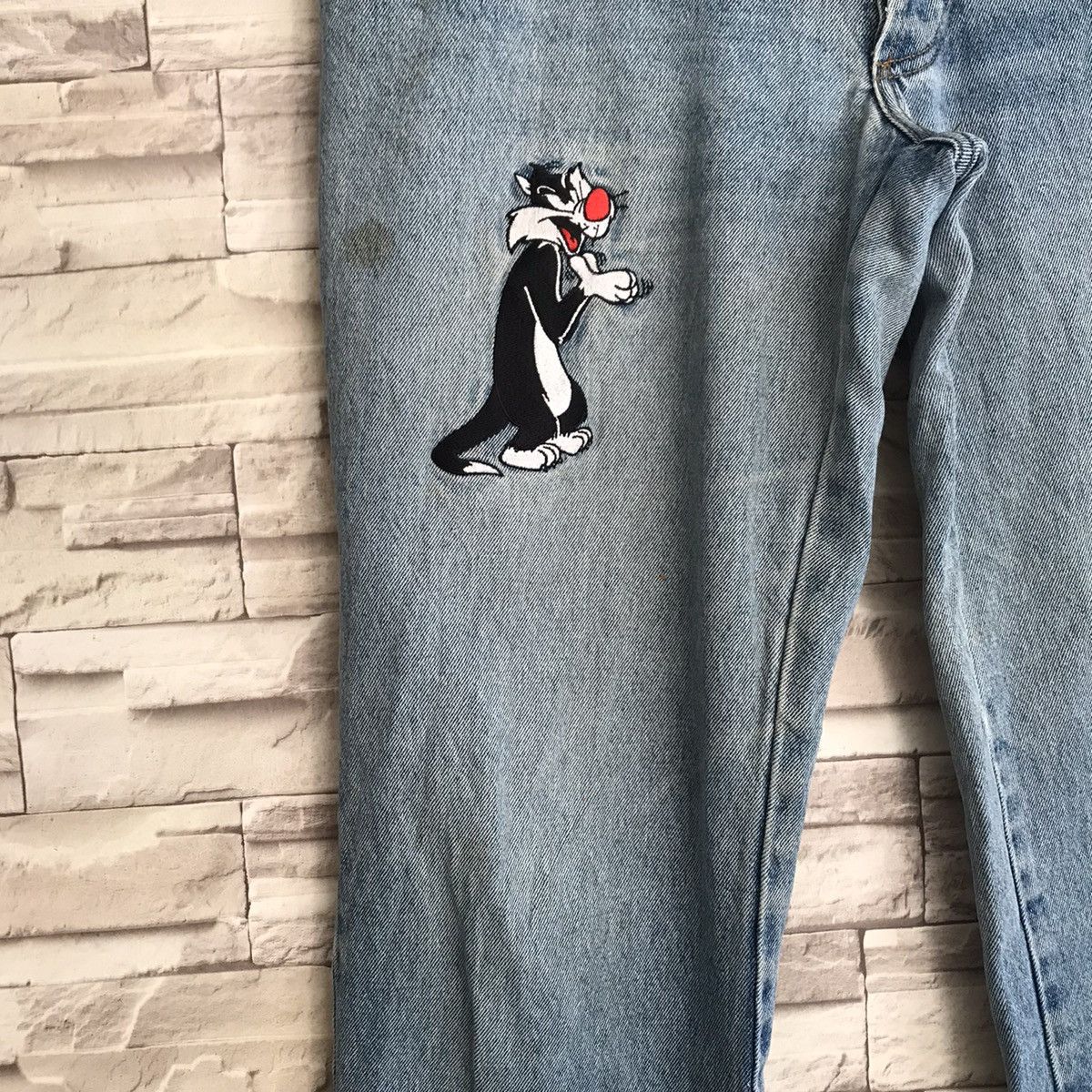 Warner Bros Vintage Looney Tunes Denim Baggy Jeans Size US 36 / EU 52 - 6 Thumbnail