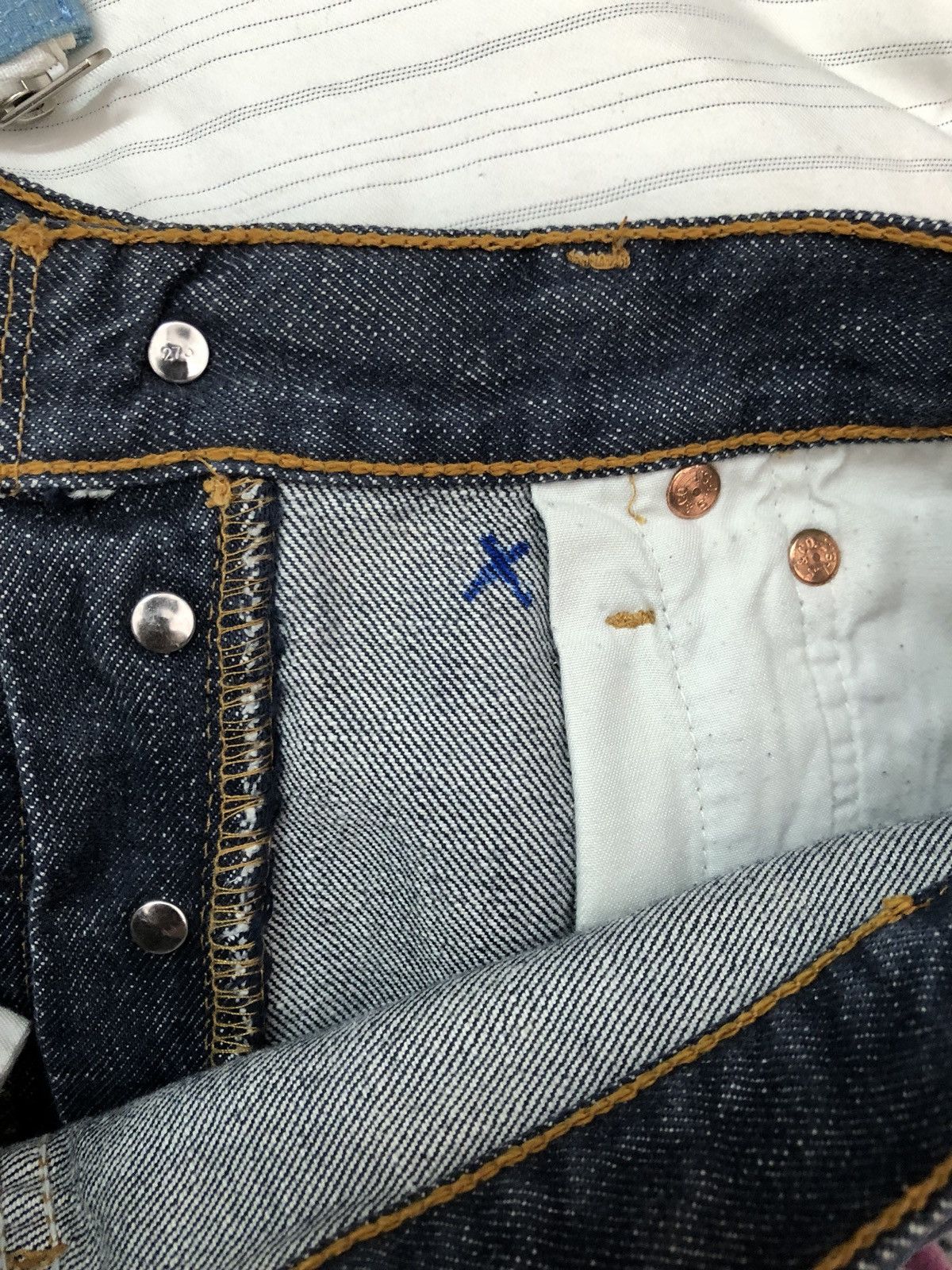 Japanese Brand × Levi's Reconstructed Levi’s Side Striped Leather Hybrid Denim Jeans Size US 29 - 15 Thumbnail