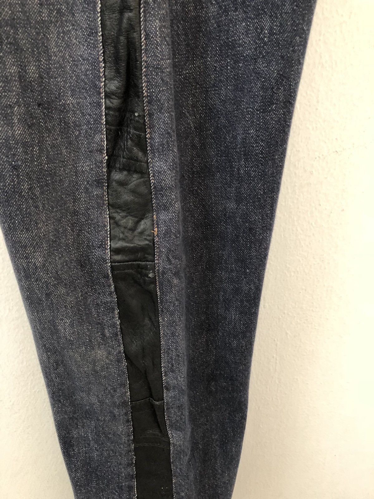 Japanese Brand × Levi's Reconstructed Levi’s Side Striped Leather Hybrid Denim Jeans Size US 29 - 12 Thumbnail