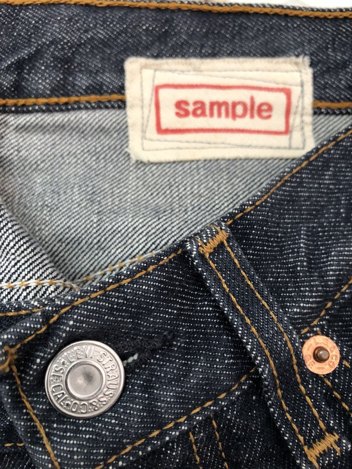 Japanese Brand × Levi's Reconstructed Levi’s Side Striped Leather Hybrid Denim Jeans Size US 29 - 14 Thumbnail