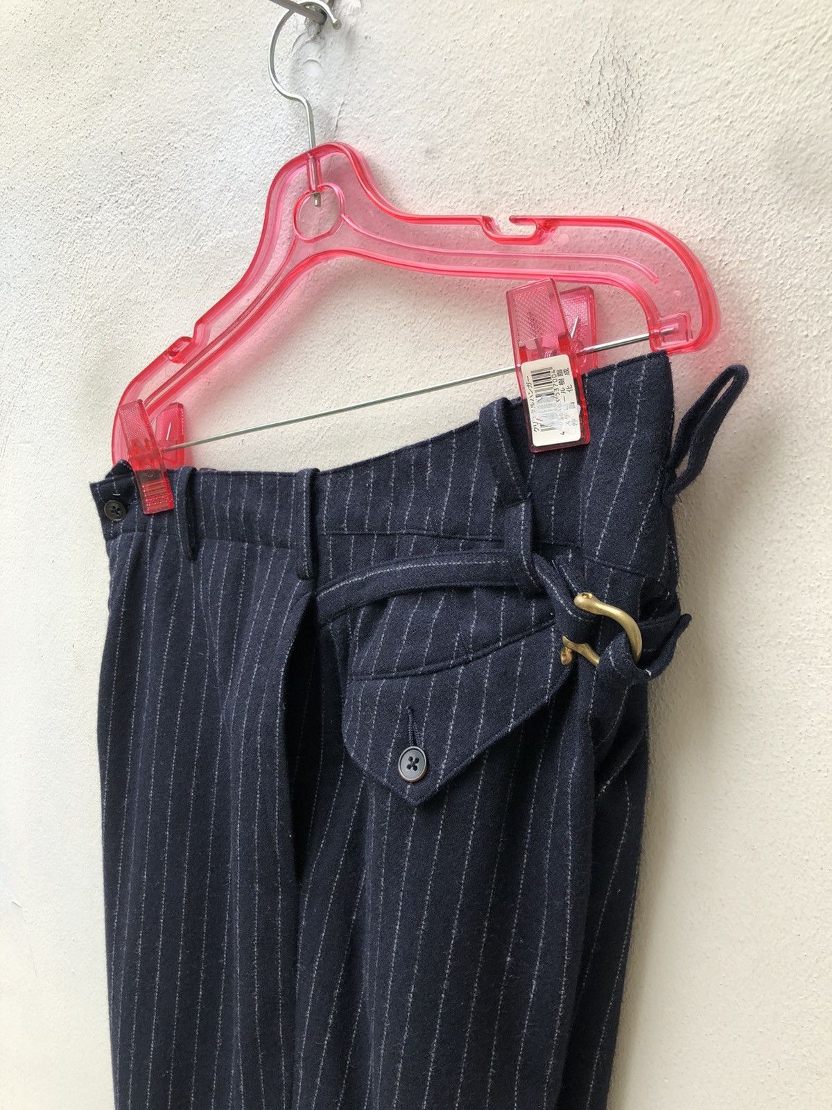 Vintage ARCH Japan Pinstriped Buckle Back Baggy Wool Trouser Size US 30 / EU 46 - 9 Thumbnail