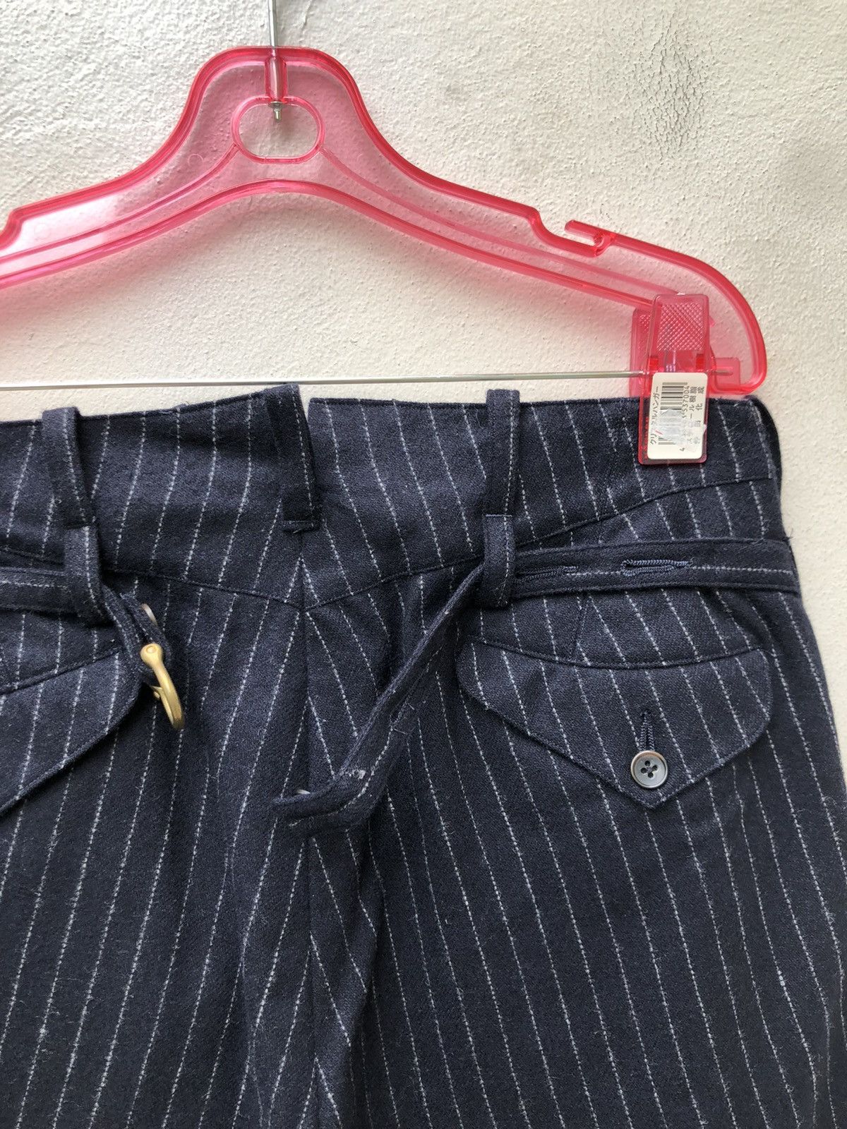 Vintage ARCH Japan Pinstriped Buckle Back Baggy Wool Trouser Size US 30 / EU 46 - 7 Thumbnail