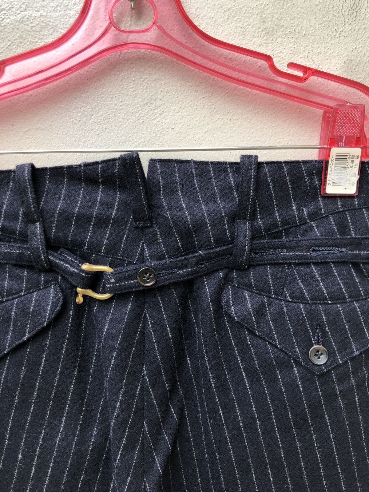 Vintage ARCH Japan Pinstriped Buckle Back Baggy Wool Trouser Size US 30 / EU 46 - 6 Thumbnail