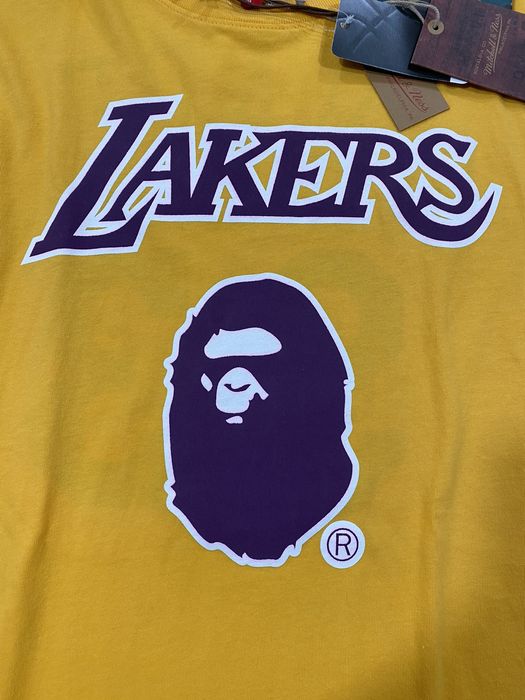 Bape x Mitchell & Ness Los Angeles Lakers Tee Yellow