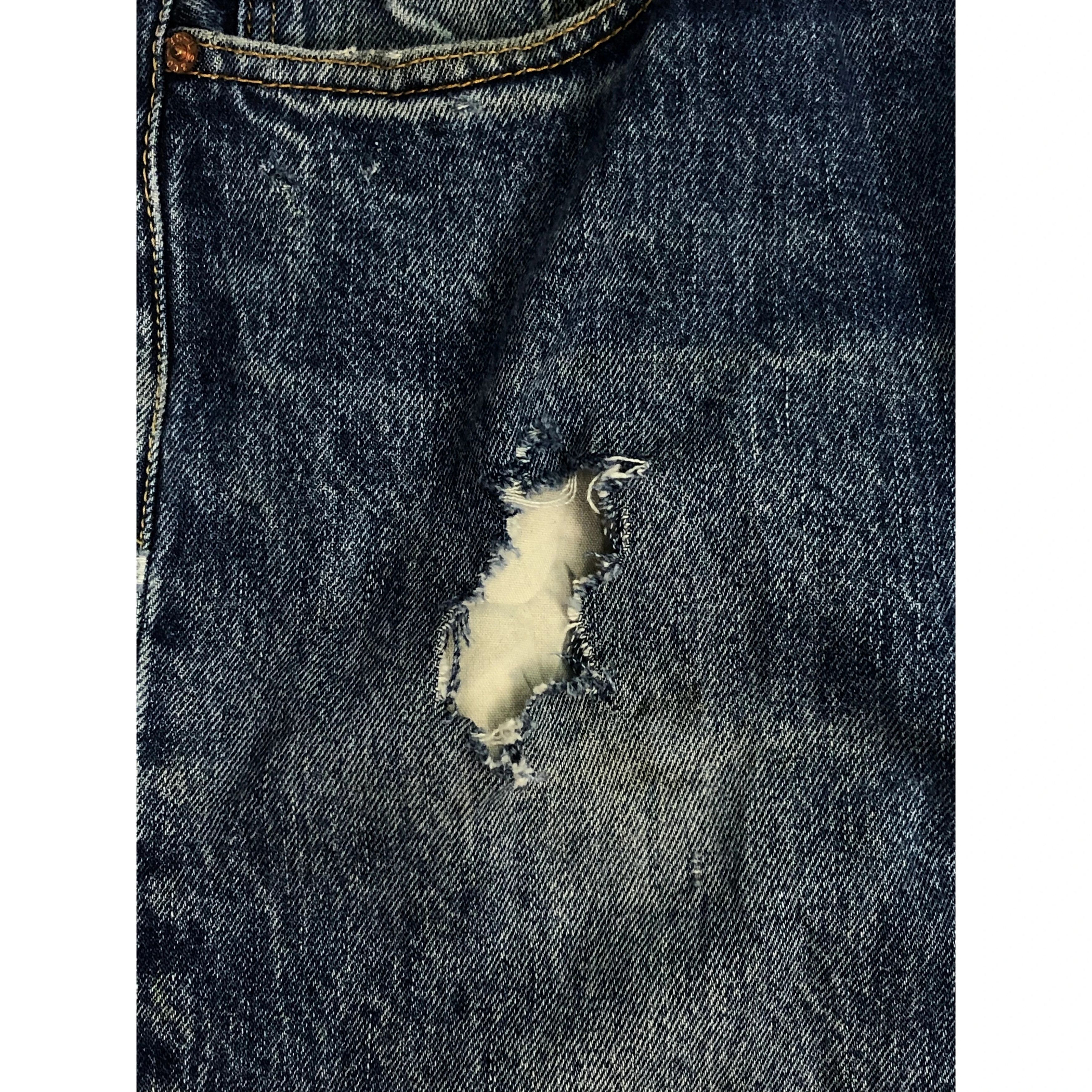 Levi's Vintage 90s Levis 501 Distressed Denim DP0084 Size US 38 / EU 54 - 7 Thumbnail