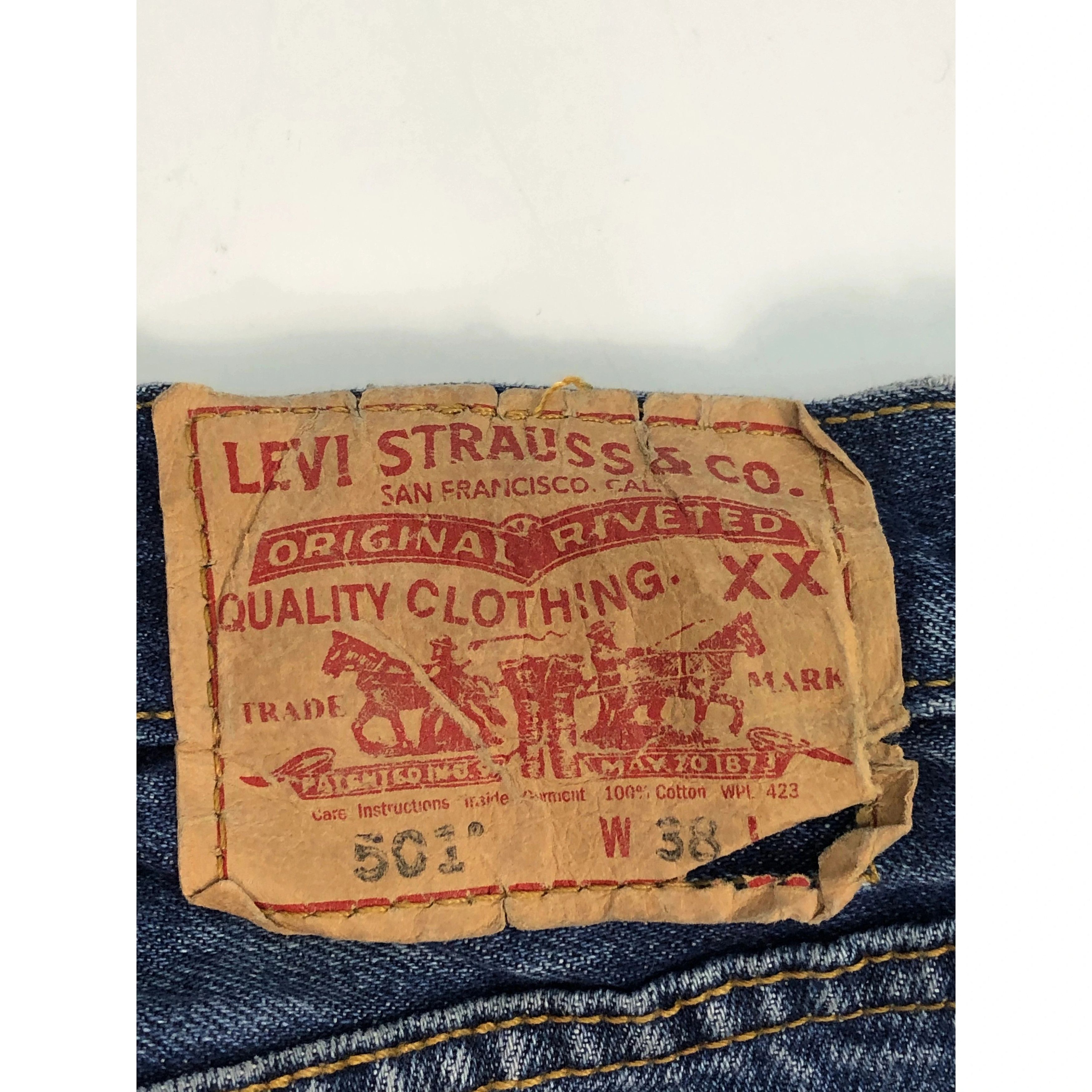 Levi's Vintage 90s Levis 501 Distressed Denim DP0084 Size US 38 / EU 54 - 5 Thumbnail