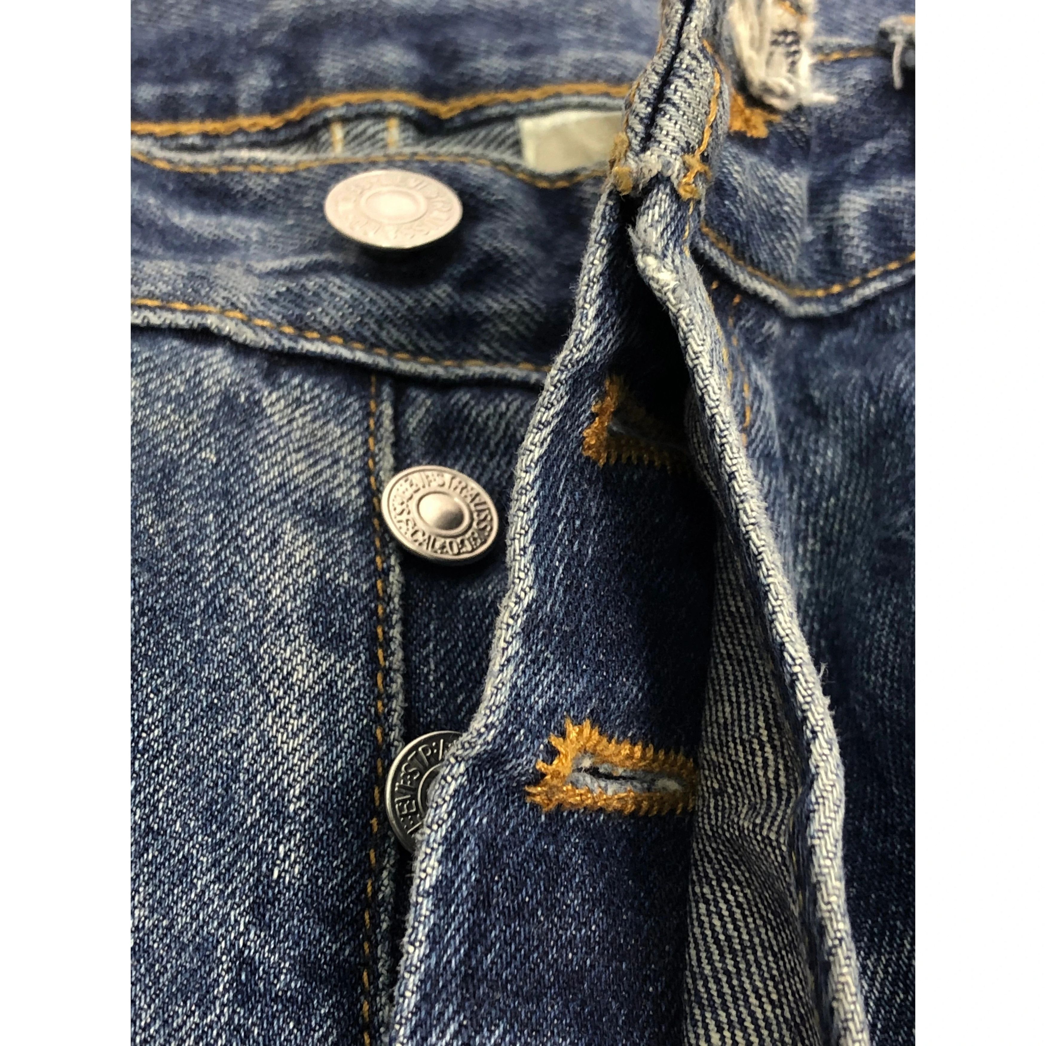 Levi's Vintage 90s Levis 501 Distressed Denim DP0084 Size US 38 / EU 54 - 8 Thumbnail