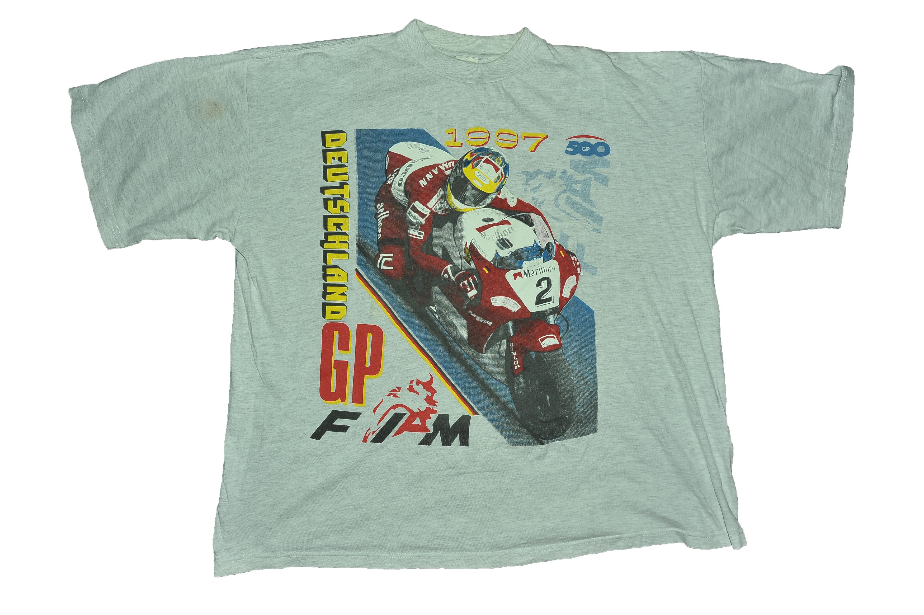 Vintage Vintage 1997 FIM Deutchland Grand prix Moto T-shirt Size US XL / EU 56 / 4 - 1 Thumbnail