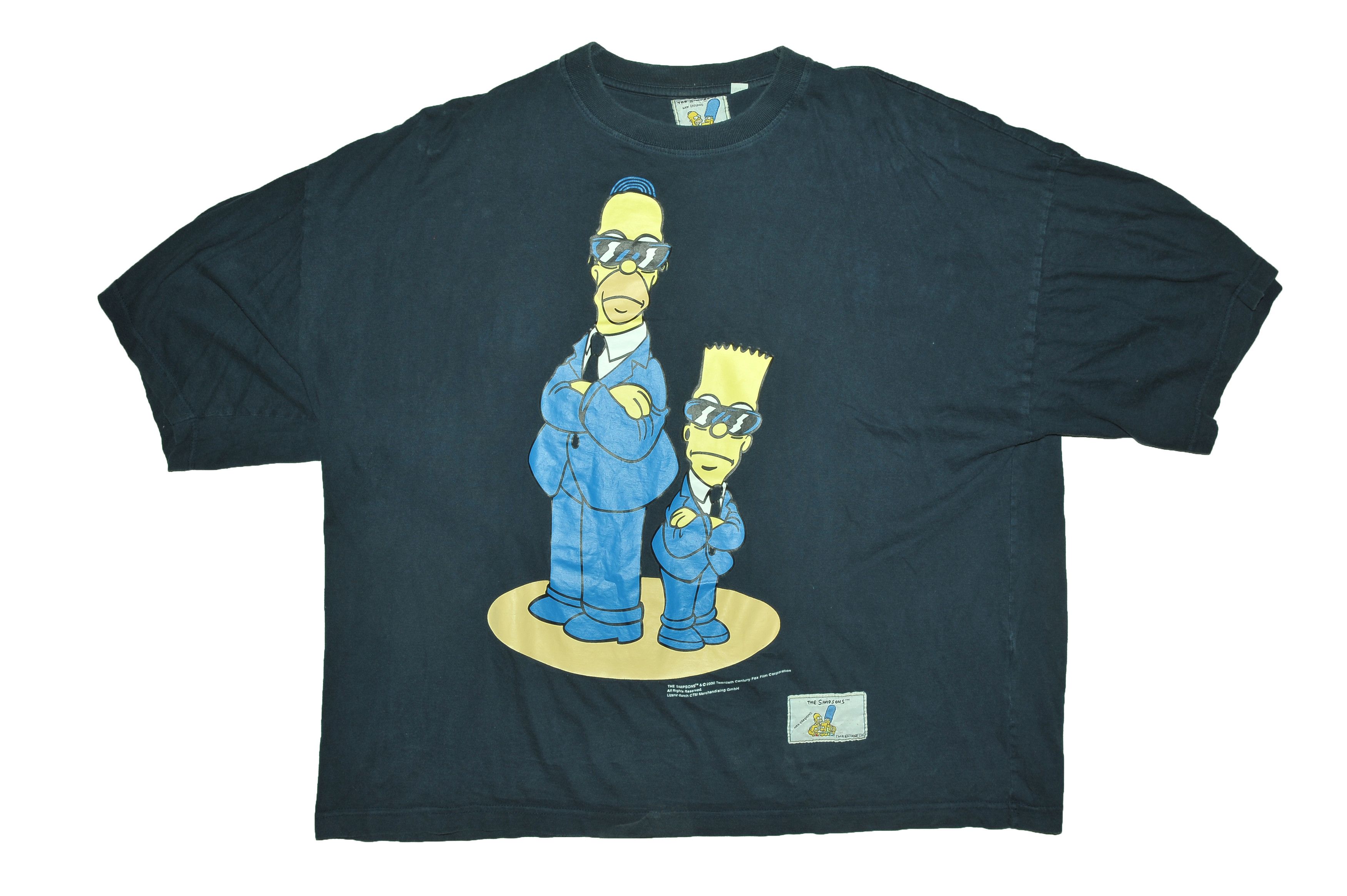 トップス 90s the Simpsons men in black movie XL The Simpsons Men In Black Movie Parody Shirt