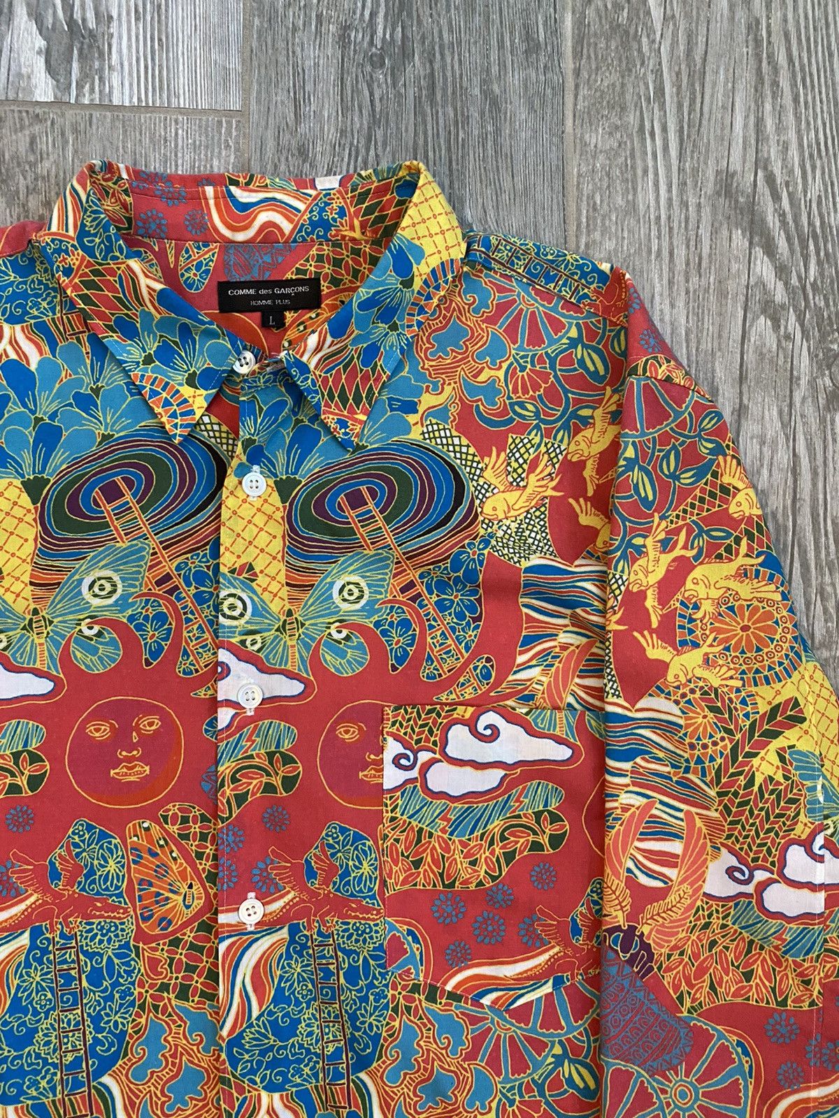 Comme des Garcons Homme Plus 2001 Comme Des Garçon Homme Plus Psychedelic Button Up Shirt Size US L / EU 52-54 / 3 - 4 Thumbnail