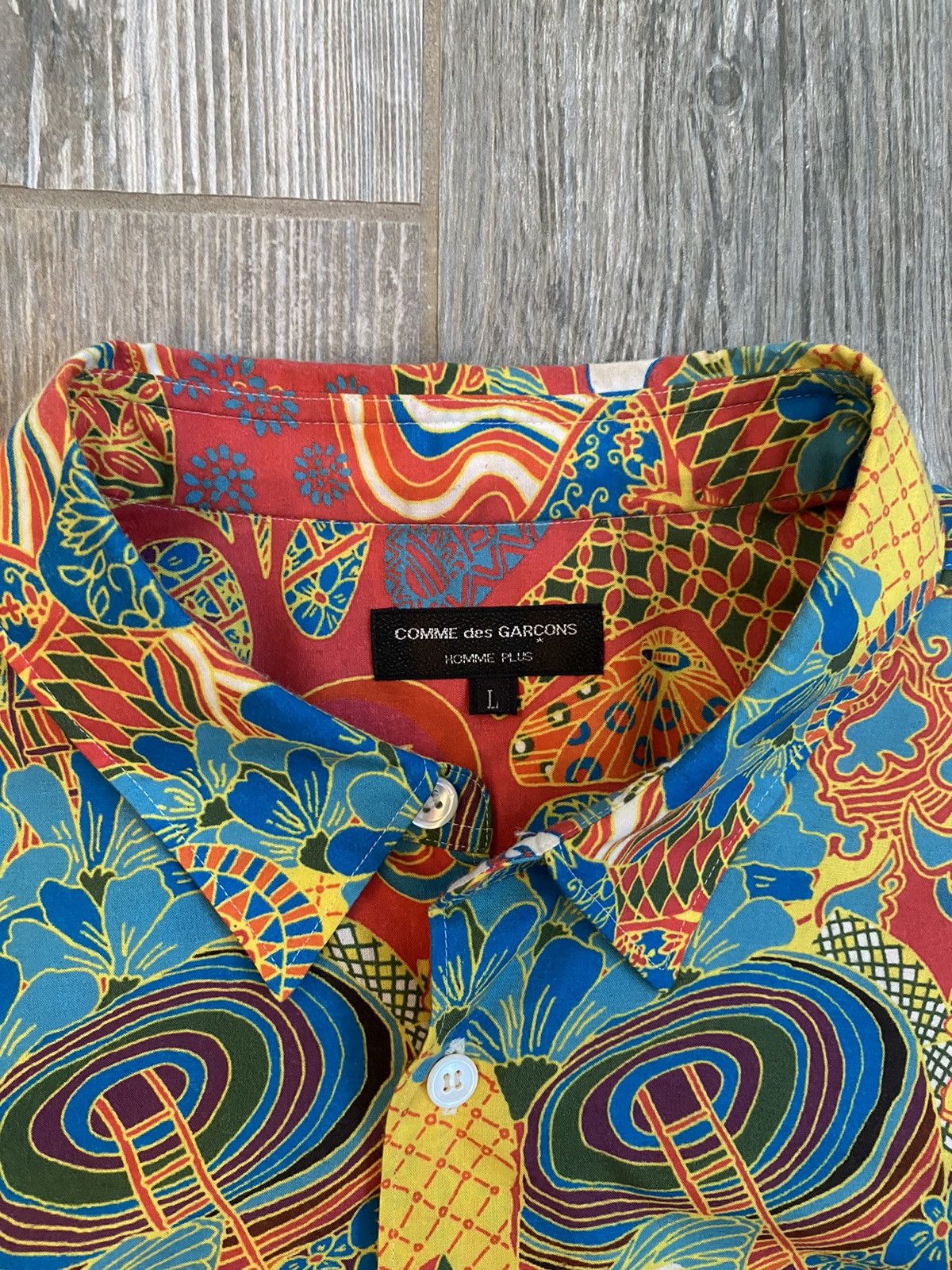 Comme des Garcons Homme Plus 2001 Comme Des Garçon Homme Plus Psychedelic Button Up Shirt Size US L / EU 52-54 / 3 - 11 Thumbnail