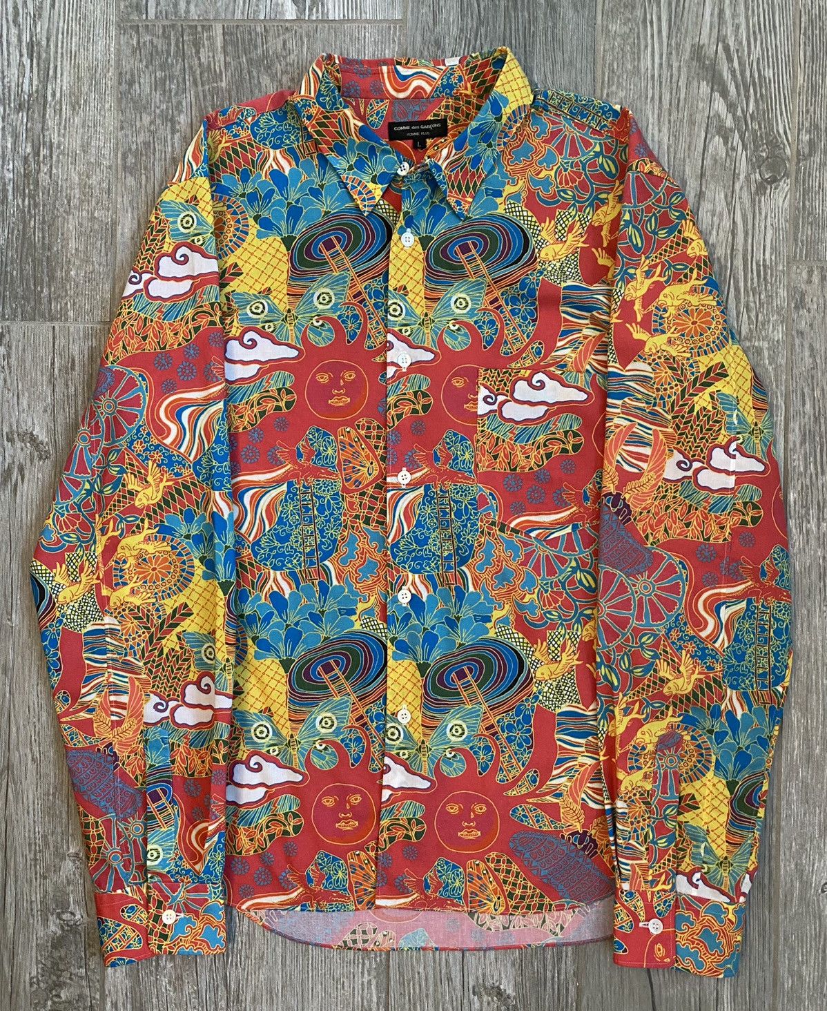 Comme des Garcons Homme Plus 2001 Comme Des Garçon Homme Plus Psychedelic Button Up Shirt Size US L / EU 52-54 / 3 - 1 Thumbnail