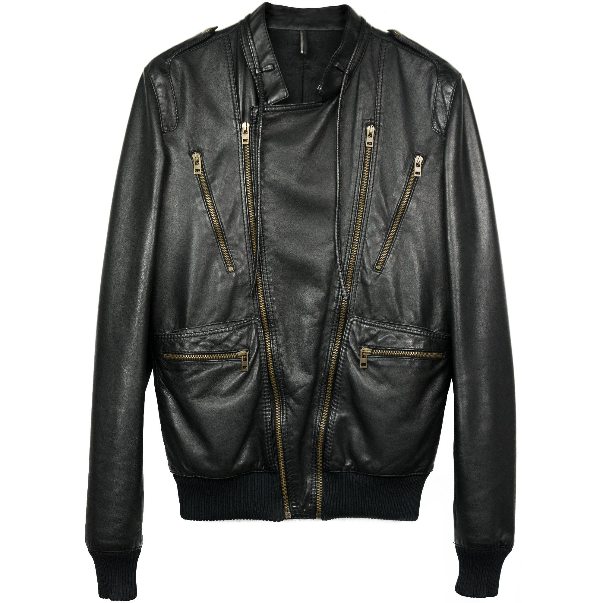 Dior Homme 2006 A2 Leather Utility Jacket - Black Outerwear