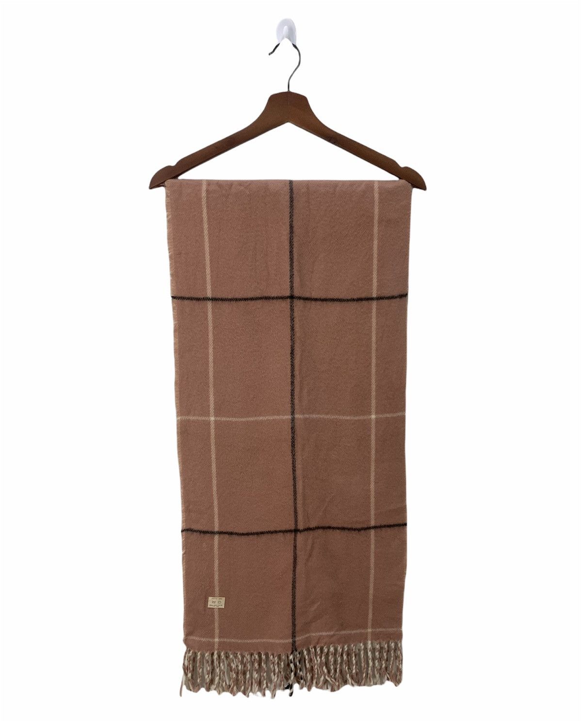Japanese Brand × Other WIGWAG KAWABE Cashmere Wool Window Pane Plaid Muffler Scarf Size ONE SIZE - 3 Thumbnail