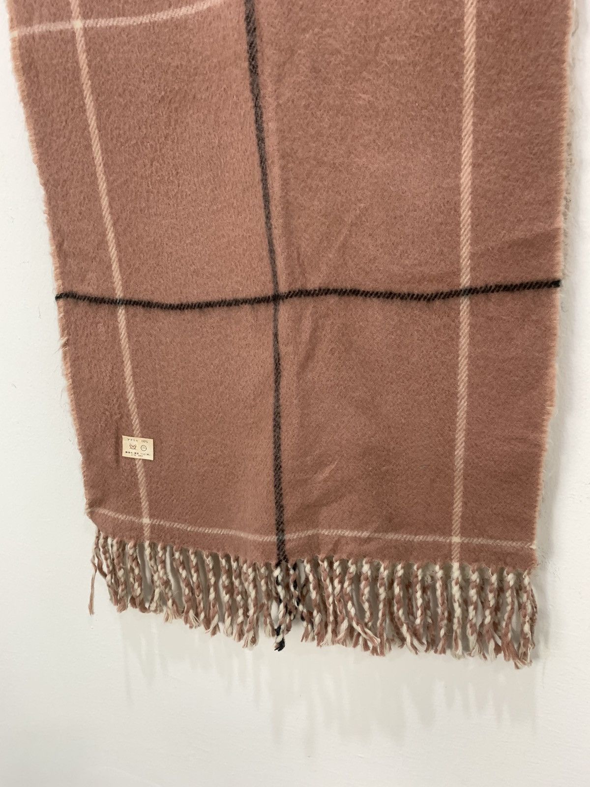 Japanese Brand × Other WIGWAG KAWABE Cashmere Wool Window Pane Plaid Muffler Scarf Size ONE SIZE - 5 Thumbnail