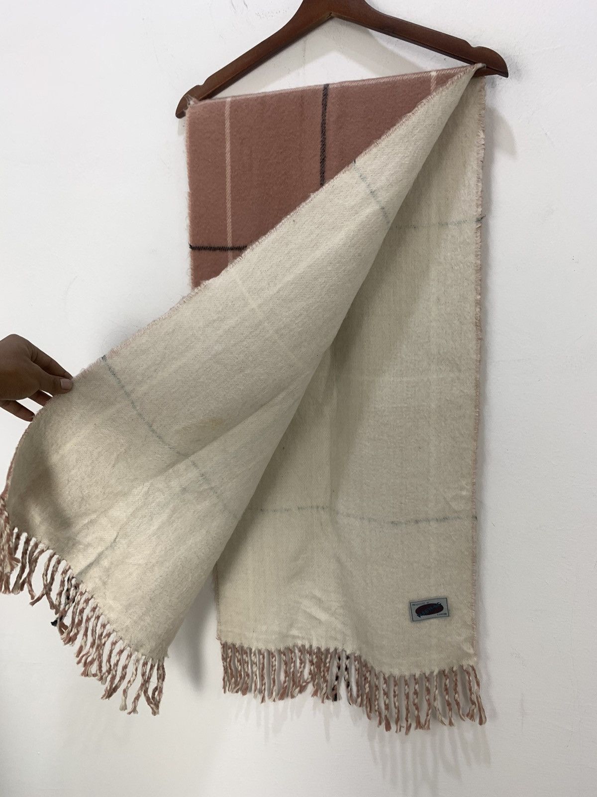 Japanese Brand × Other WIGWAG KAWABE Cashmere Wool Window Pane Plaid Muffler Scarf Size ONE SIZE - 6 Thumbnail