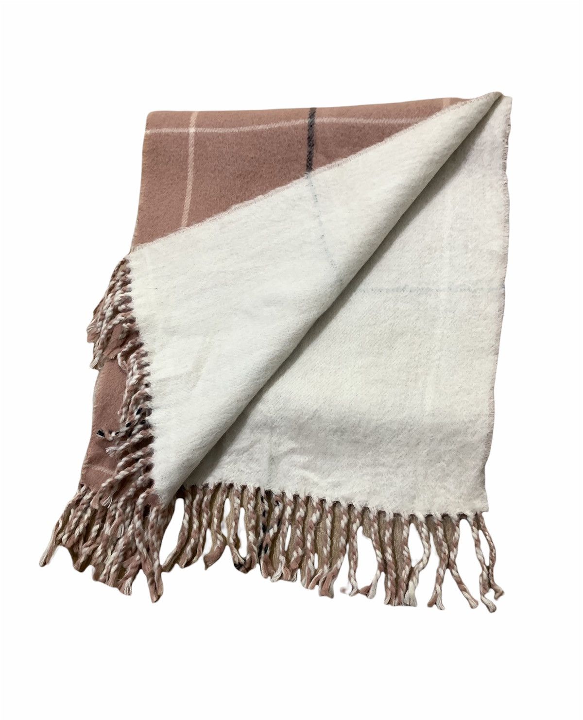 Japanese Brand × Other WIGWAG KAWABE Cashmere Wool Window Pane Plaid Muffler Scarf Size ONE SIZE - 2 Thumbnail