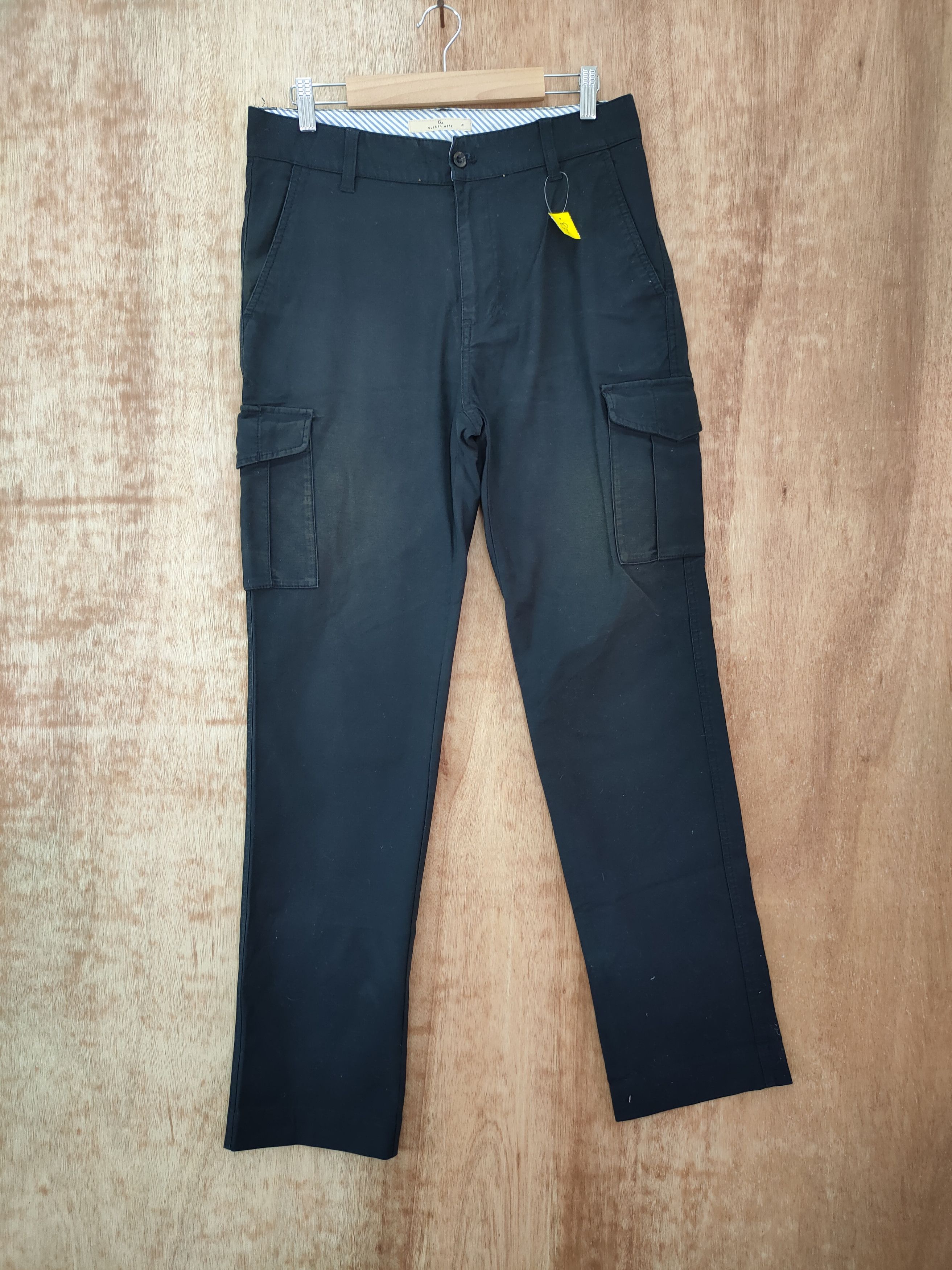 image of Global Work Black Multi Pocket Cargo Pants 837, Men's (Size 31)