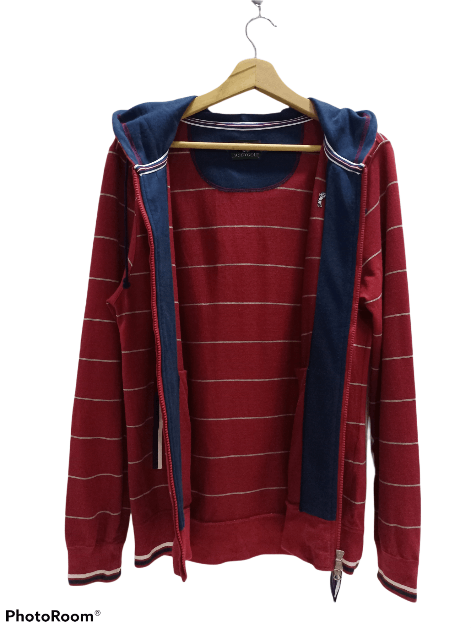 Japanese Brand Jaggy Golf Full Zipper Stripe Hoodie Size US L / EU 52-54 / 3 - 6 Thumbnail