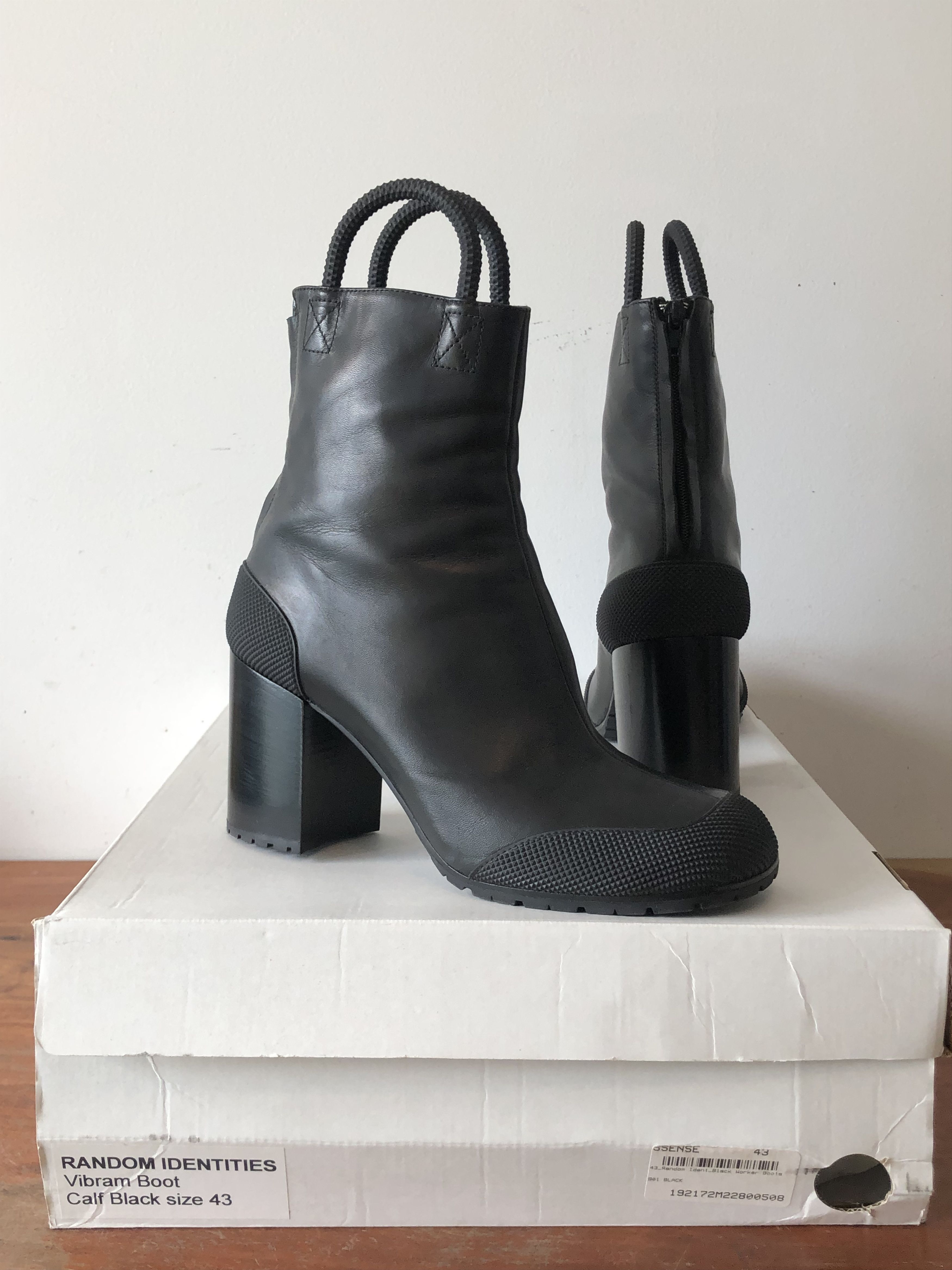 Random Identities Random Identities Black Vibram Worker Boots 