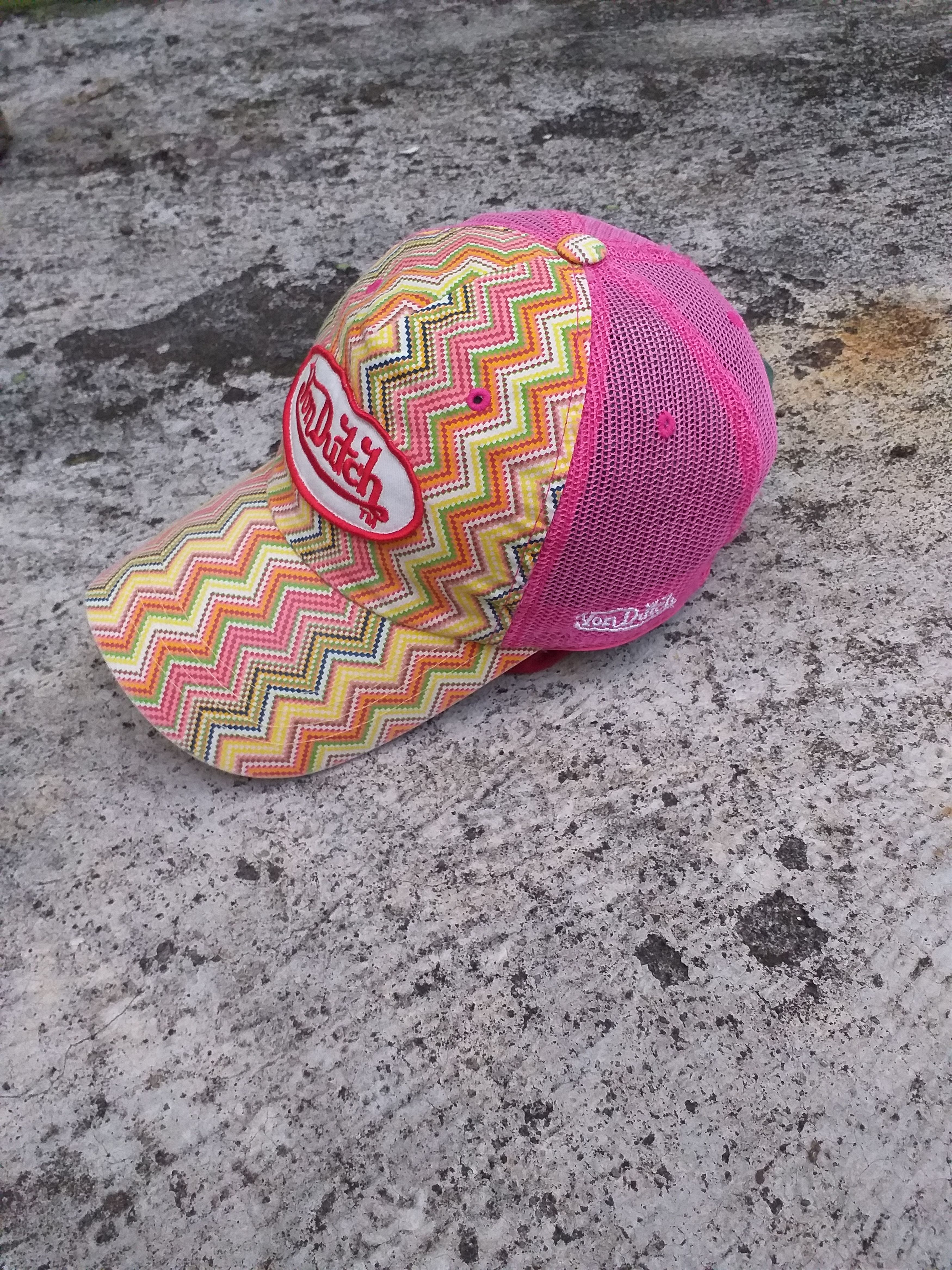Rare Von Dutch Checkered Trucker Hat White Pink Vintage Kids Velvet Trucker Hat - Pink Crush | Von Dutch main image 2