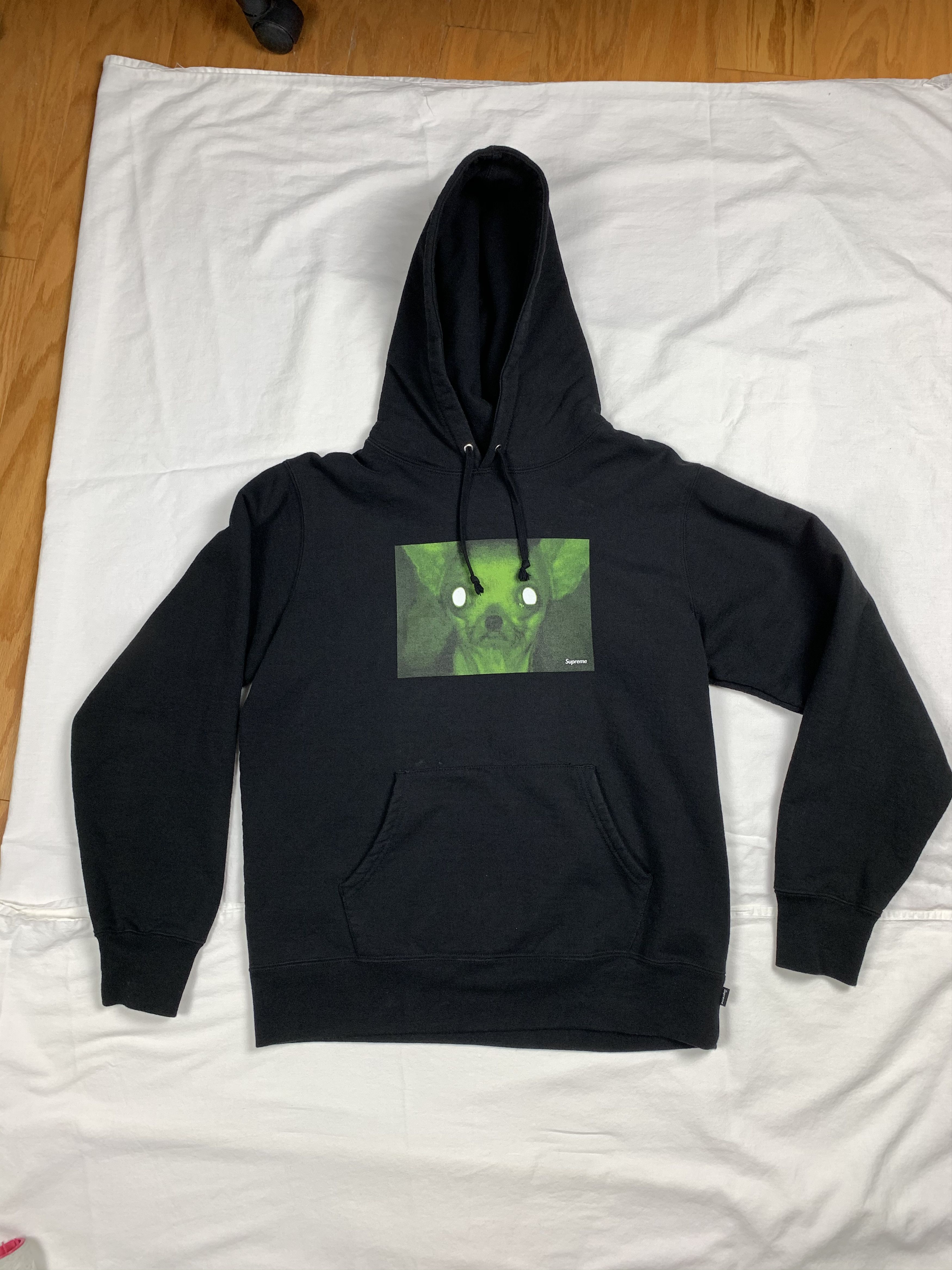 Supreme Black Hoodie Chris Cunningham Chihuahua Hooded Sweatshirt | Grailed